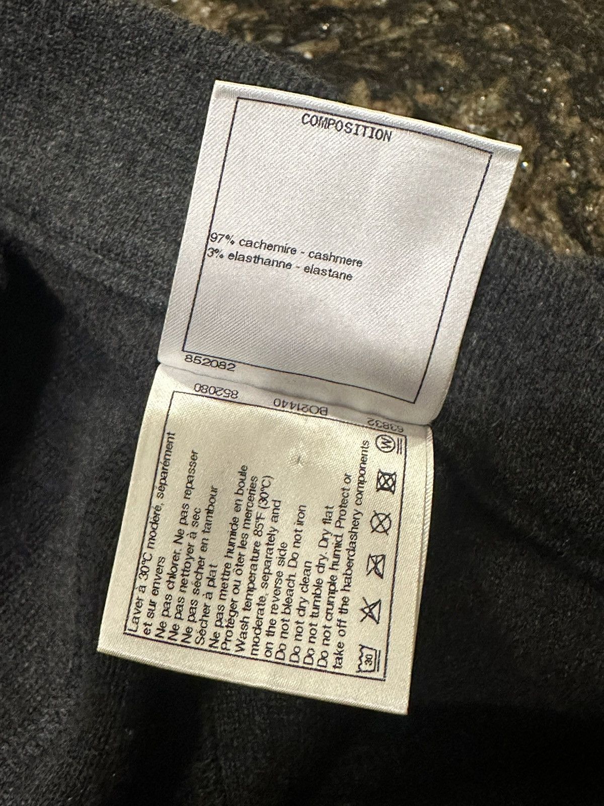 Chanel Chanel Grey Cashmere Glitter CC Logo Unisex Pants Size US 33 - 15 Thumbnail