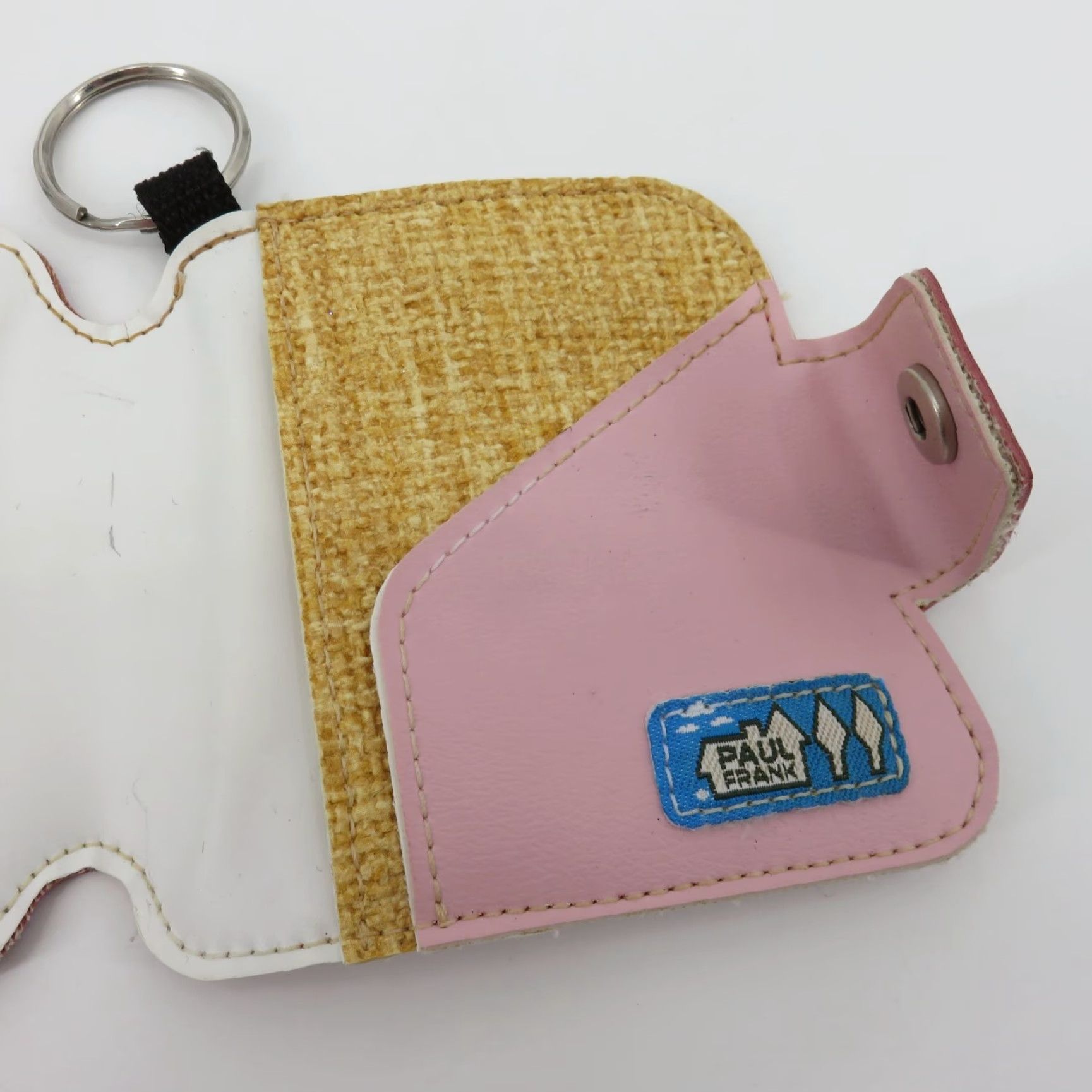 VINTAGE Paul Frank Wallet Pink Glitter Cupcake Sweet Treat Bifold Key Ring VTG Rare Womens