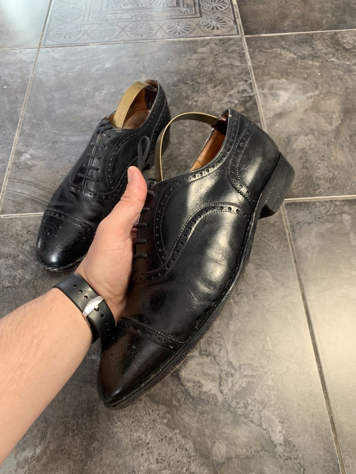 Church's × Vintage Churches Diplomat black leather Oxford brogue shoes Size US 9.5 / EU 42-43 - 10 Thumbnail