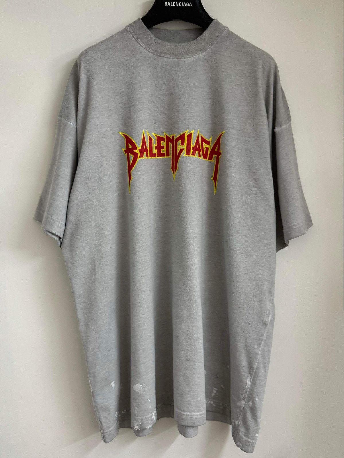 image of Balenciaga Metal Tee in Grey, Men's (Size Small)