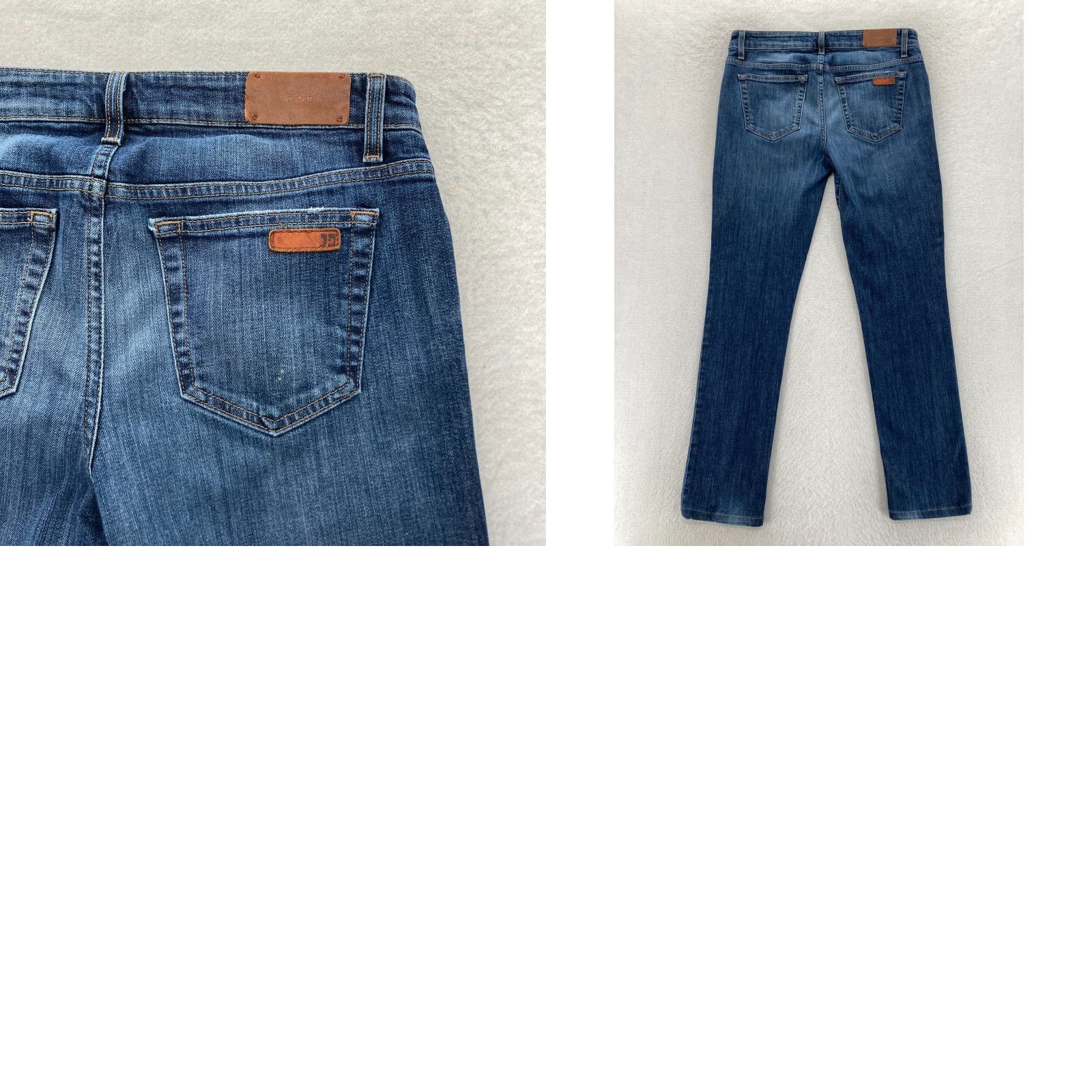 Vintage Joe's Jeans Women's 28 Slim Fit Straight Leg Dark Blue Stretch Denim Distressed Jeans Size 24" / US 00 / IT 34 - 9 Thumbnail
