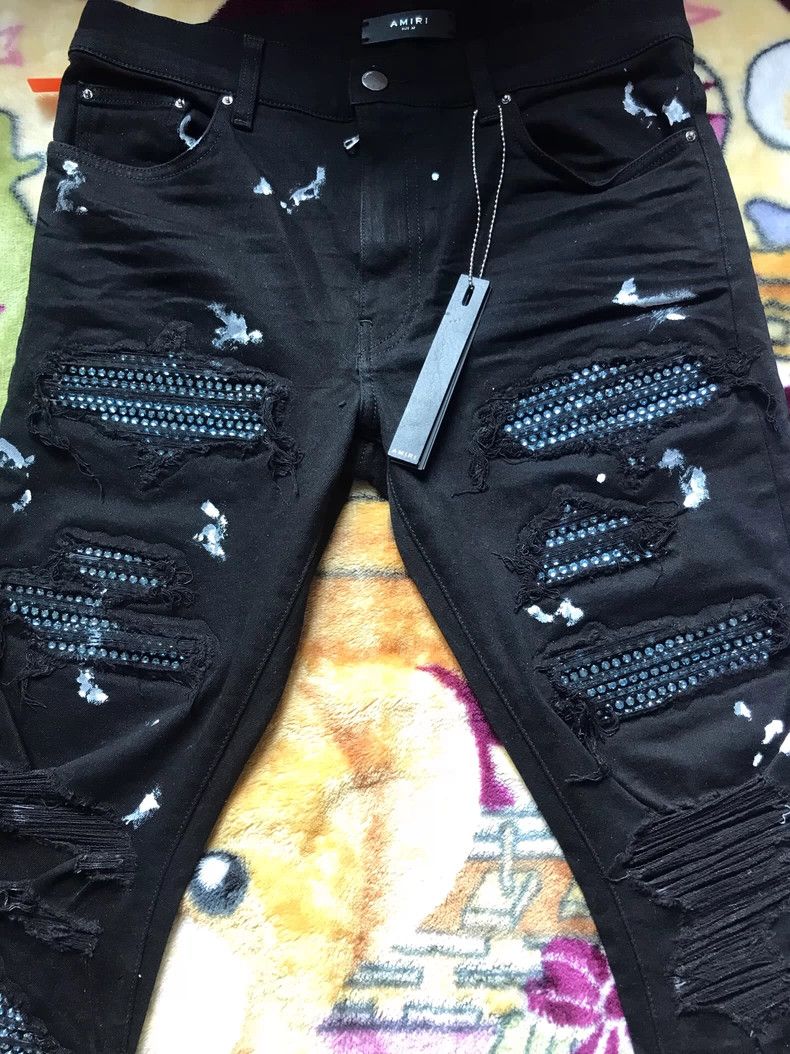 Amiri Amiri high-end customization ice blue diamond art ink blac Size US 32 / EU 48 - 3 Thumbnail