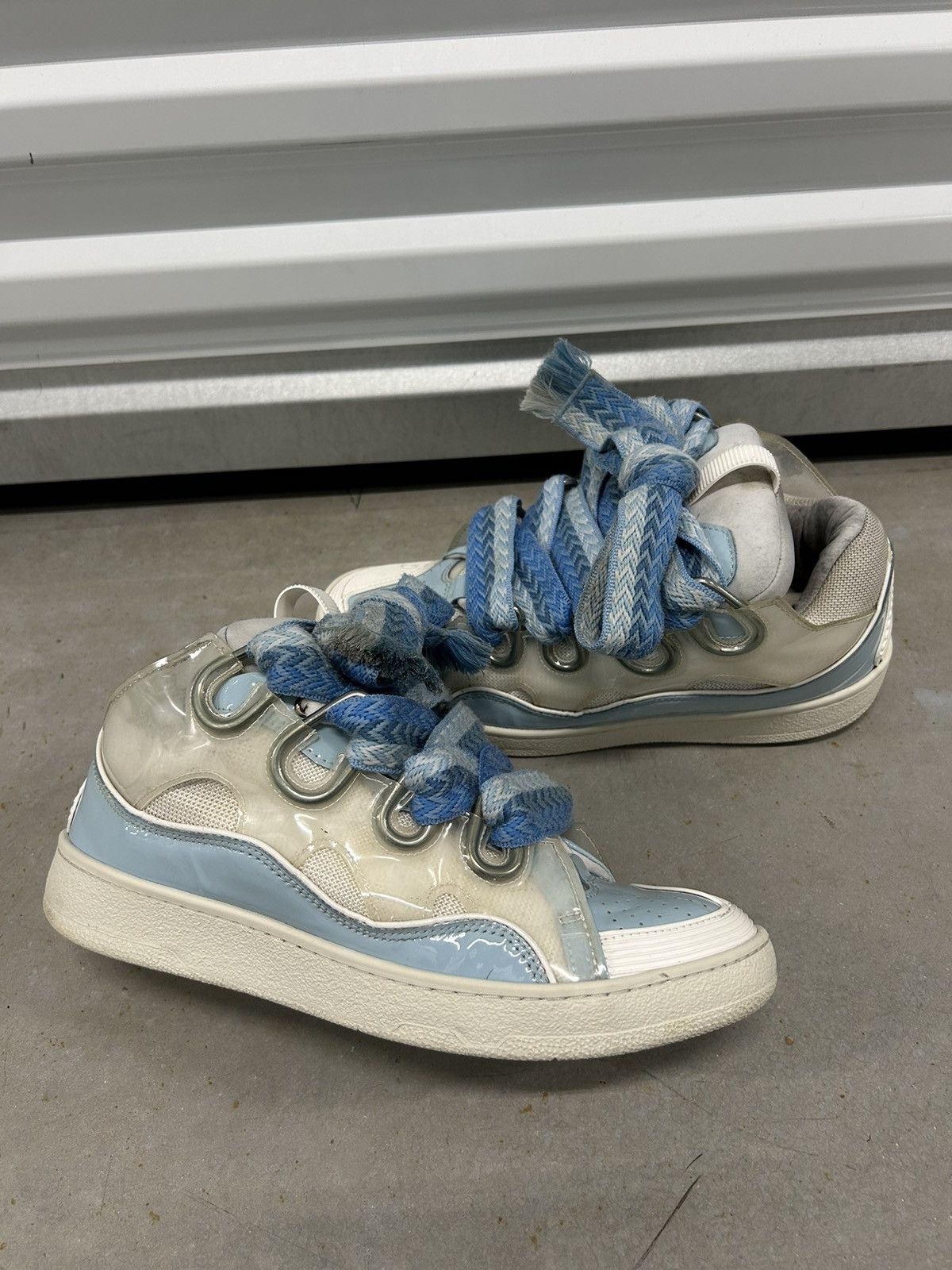 Lanvin Lanvin Curb Sneakers White Baby Blue Size US 10 / EU 43 - 3 Thumbnail