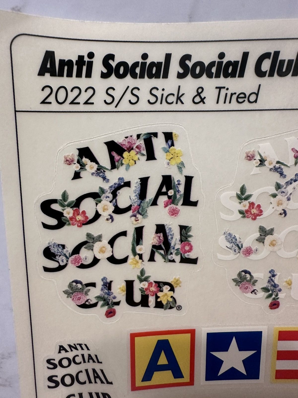 Anti Social Social Club Anti Social Social Club Sticker Sheet 2022 Size ONE SIZE - 2 Thumbnail