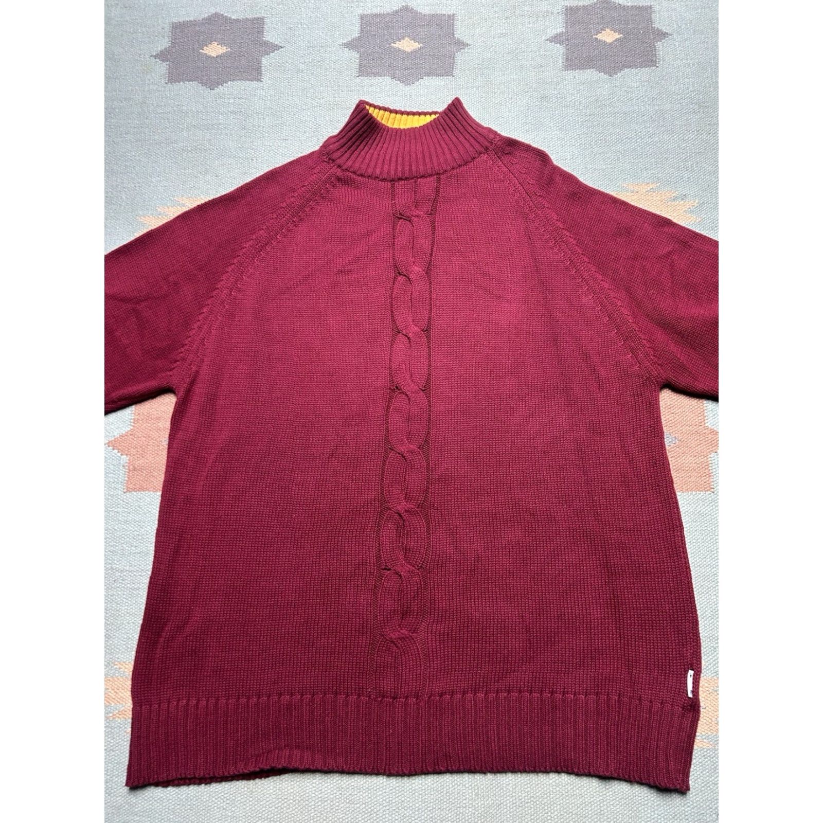 Vintage VINTAGE Physical Science Sweater Pullover Cable-Knit Red XL Men NWT Maroon Burgundy Cotton” Size US XL / EU 56 / 4 - 2 Thumbnail