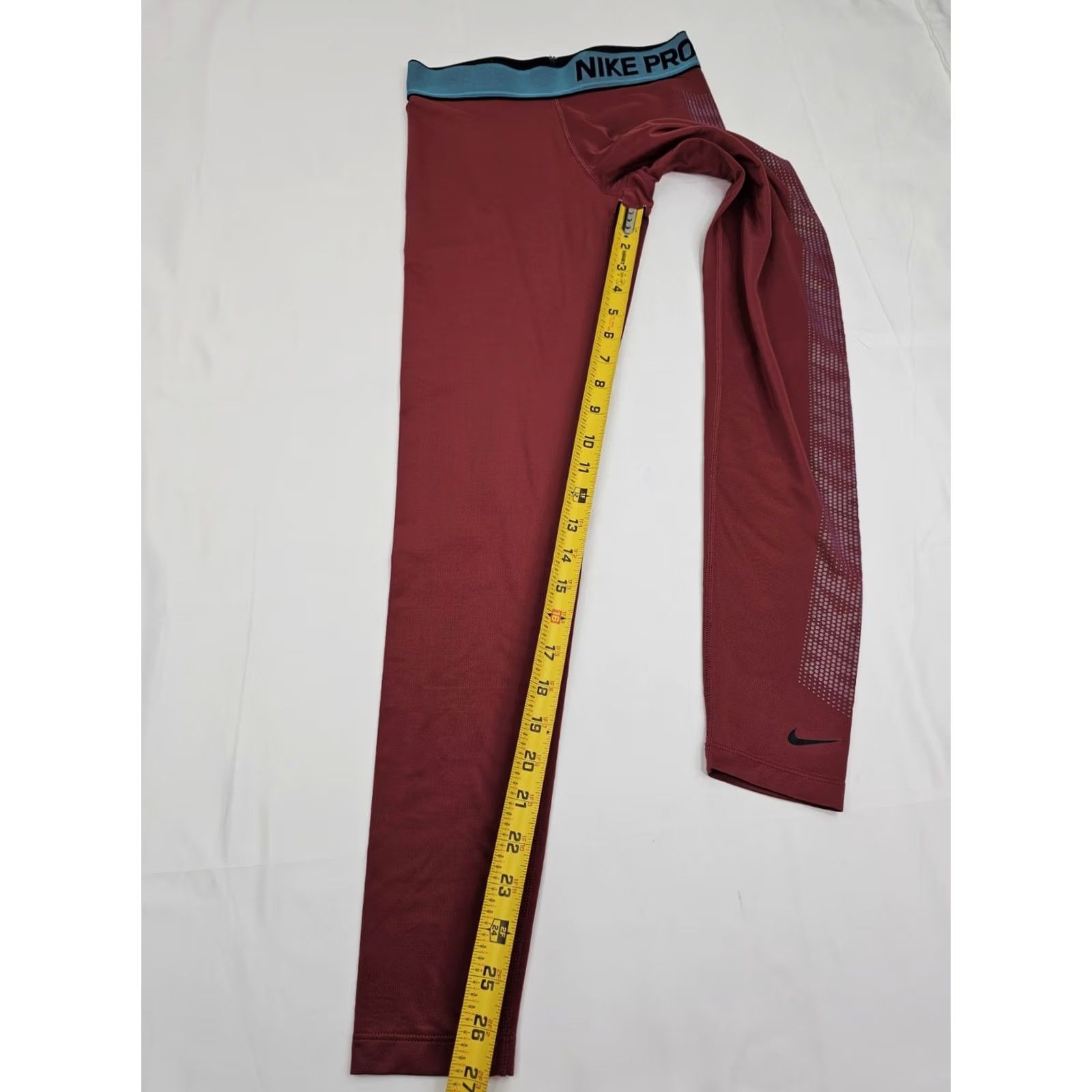 Nike Nike Pro Dri-FIT Leggings Women XS Coral Teal Compression Athletic Pants Skinny Inseam 27 Welcome Rise City Beach Sports 24 in Waist Womens Size 26" / US 2 / IT 38 - 3 Thumbnail