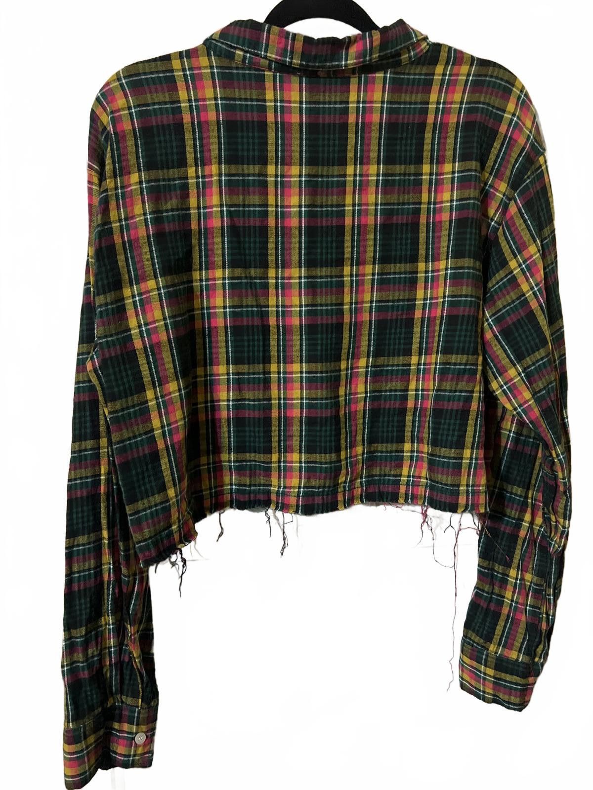 Other Savage X Fenty Cropped Plaid Button-Up Shirt Pocket Patch XL Size XL / US 12-14 / IT 48-50 - 5 Thumbnail