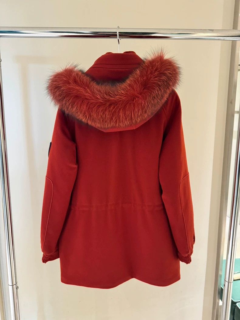 Loro Piana LORO PIANA Ms.Bordeaux red cashmere coat Size XS / US 0-2 / IT 36-38 - 4 Thumbnail