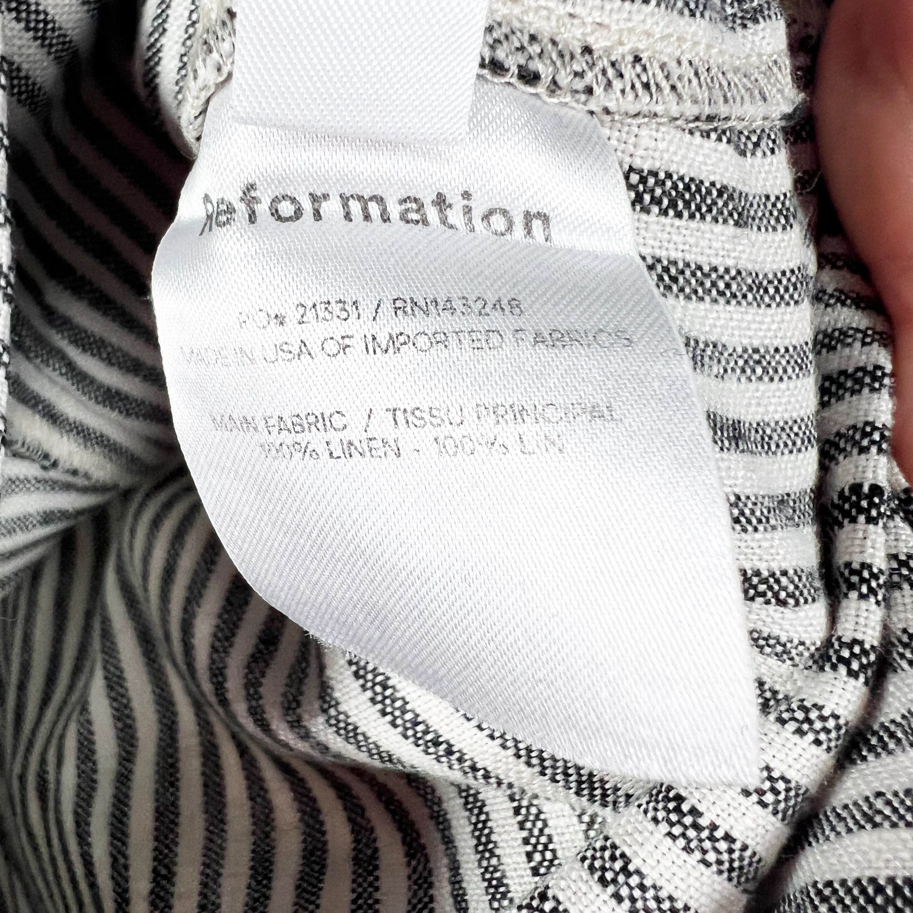 Reformation Reformation Theodore Linen Lightweight Pinstripe Size 34" / US 12 / IT 48 - 3 Thumbnail