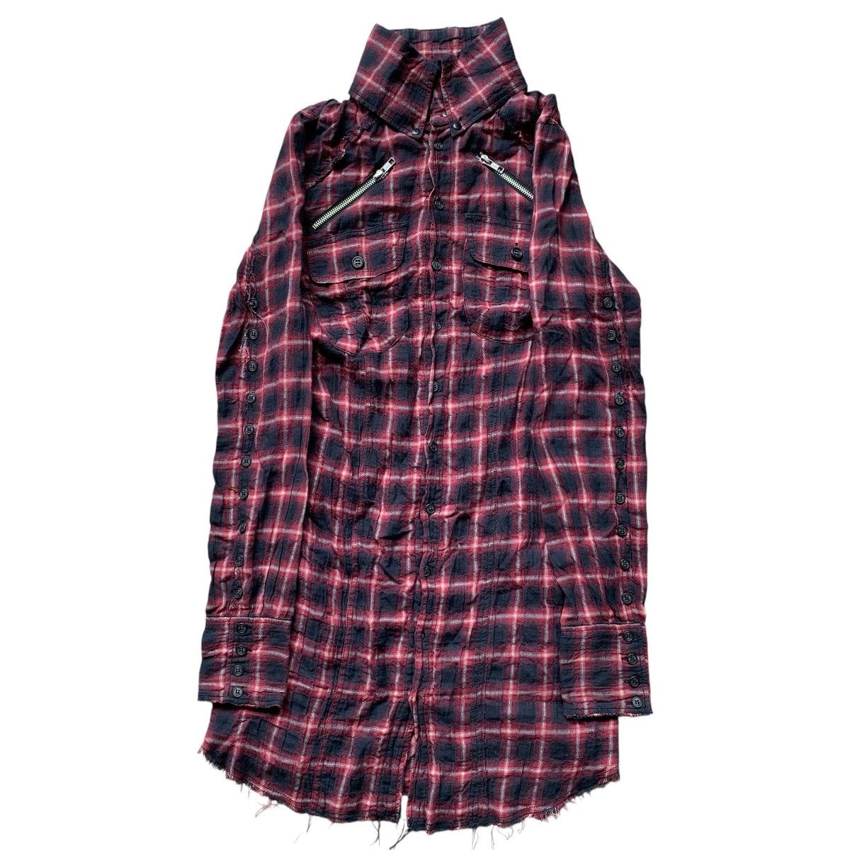 Le Grande Bleu (L.G.B.) L.G.B Shadow Distressed Flannel Shirt Size US XS / EU 42 / 0 - 2 Thumbnail