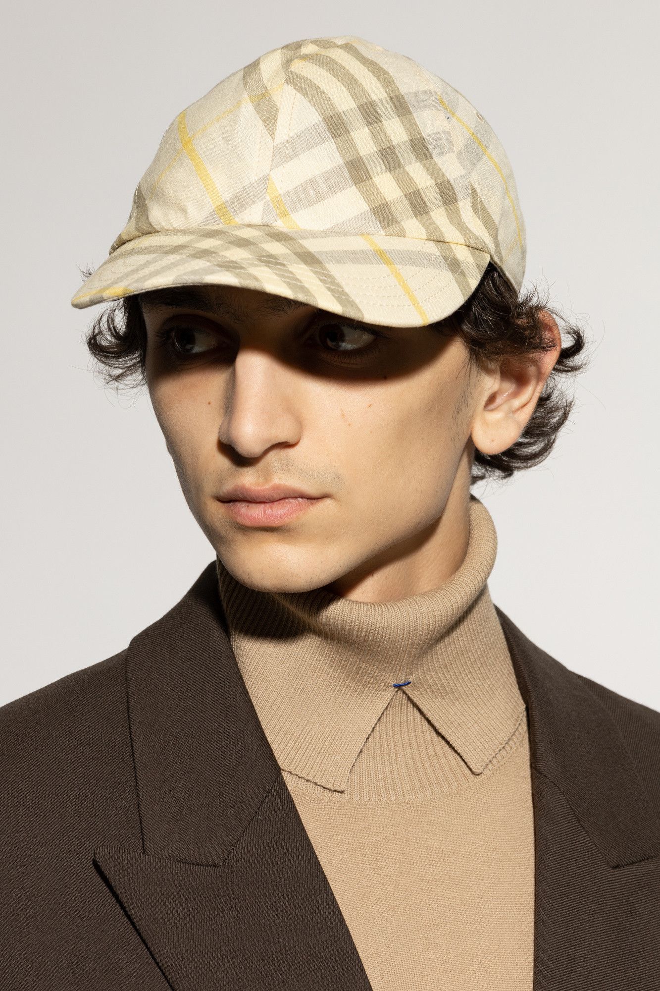 Burberry BURBERRY beige IP check linen baseball cap Medium Size ONE SIZE - 2 Thumbnail