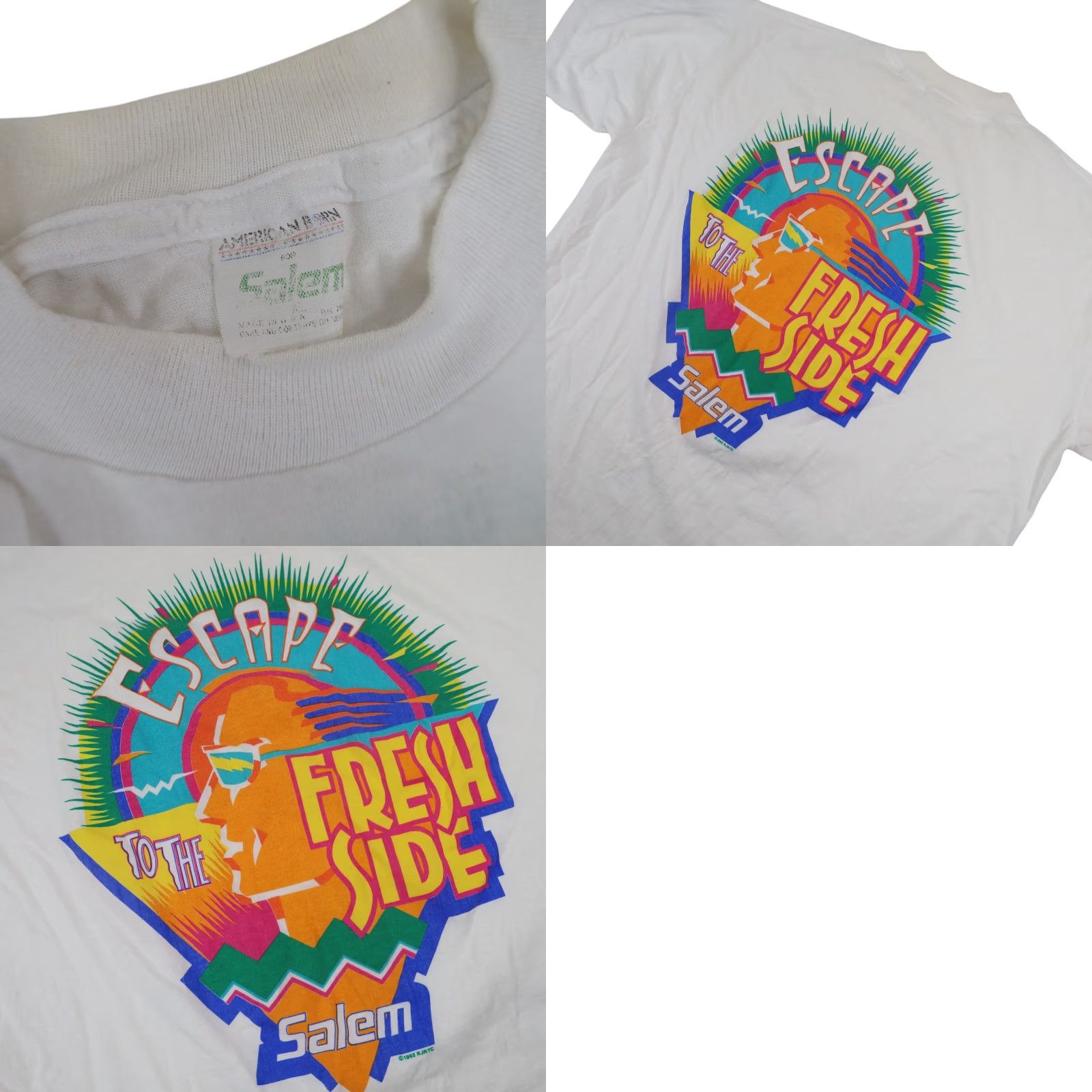 Vintage VINTAGE Salem 1992 Fresh Wrap Graphic Advertisement T Shirt Men XL White Size US XL / EU 56 / 4 - 8 Thumbnail