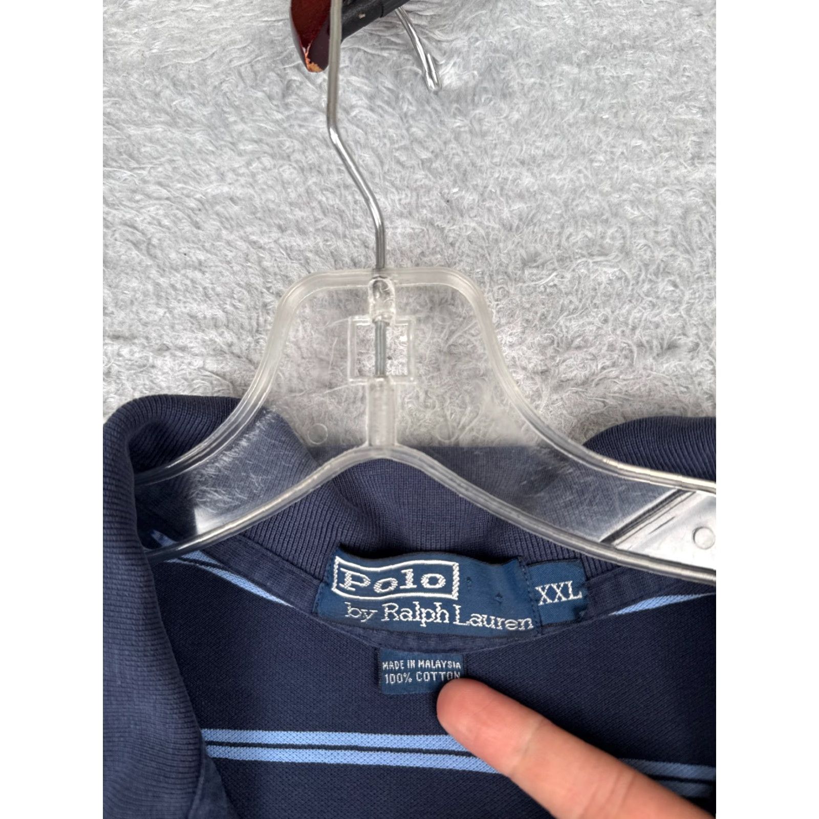 Ralph Lauren VINTAGE Polo Ralph Lauren Polo Shirt Men 2XL Blue 100% Cotton Slim Striped Polo Shirt Mens Size US XXL / EU 58 / 5 - 7 Thumbnail