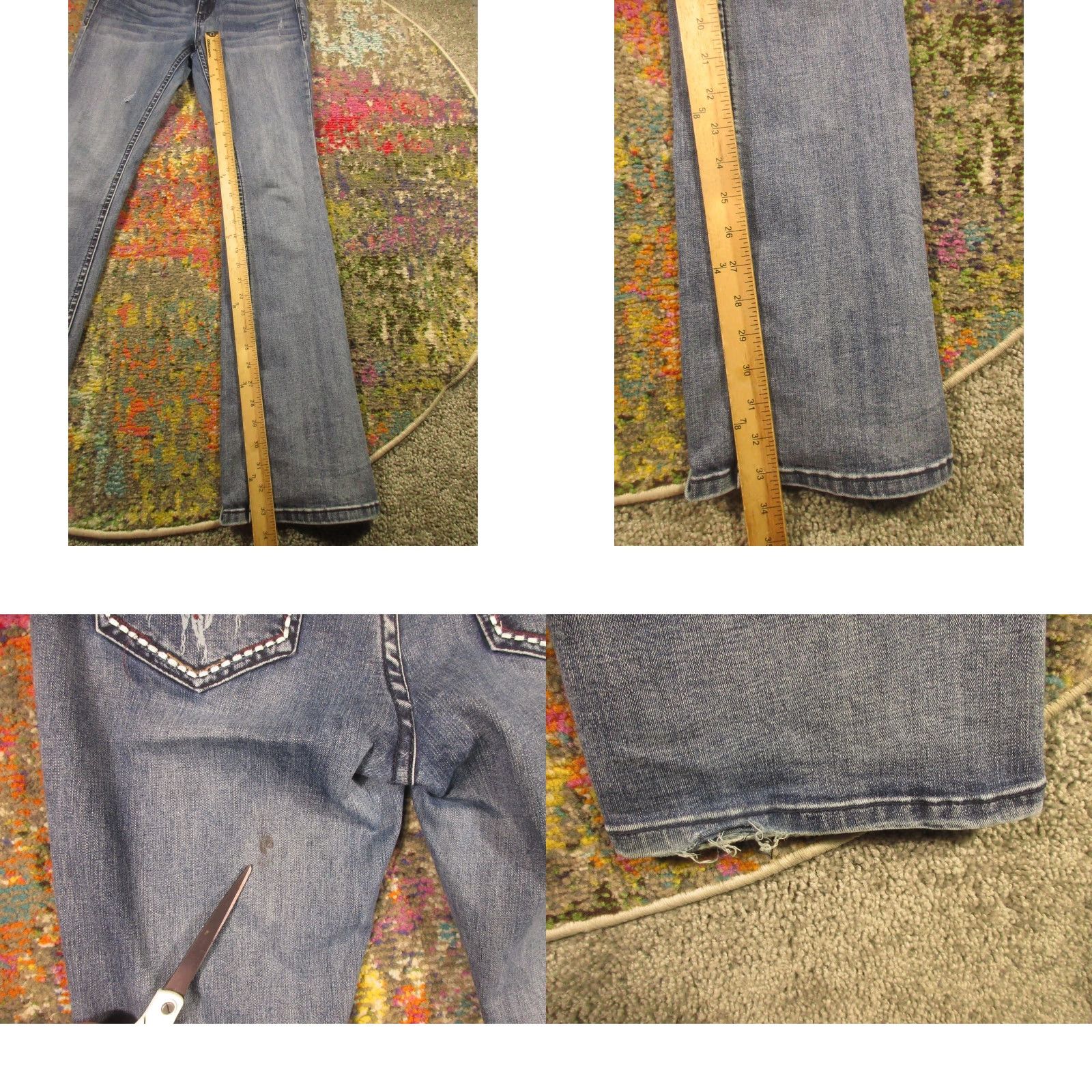 Grace in LA Grace in LA Jeans Women's 30x33 Bootcut Denim Blue Embellished 5-Pocket Regular Fit Zip Fly Vintage? No Size 30" / US 8 / IT 44 - 8 Thumbnail
