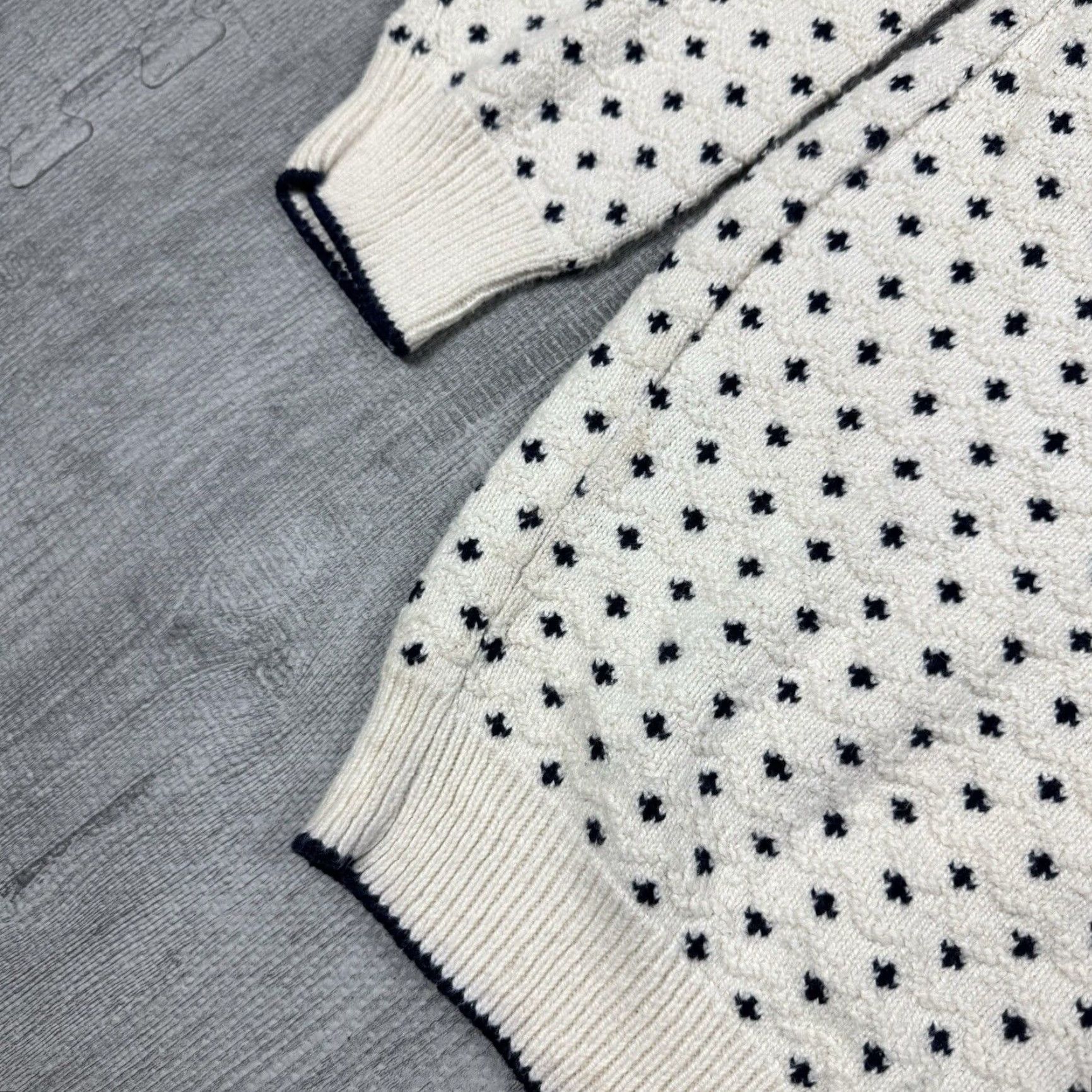 Nautica VINTAGE CAPE ISLE KNITTERS NAUTICAL FISHERMAN SWEATER MENS XL NAVY IVORY 90s CABLE-KNIT Size US XL / EU 56 / 4 - 3 Thumbnail