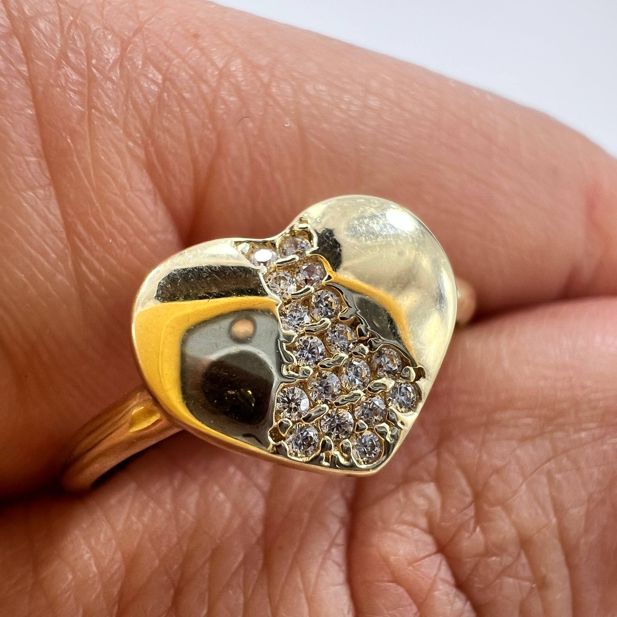 Other New 14K Solid Gold Heart Ring Size 8 – Diamond Accent 2.0g Size ONE SIZE - 4 Thumbnail