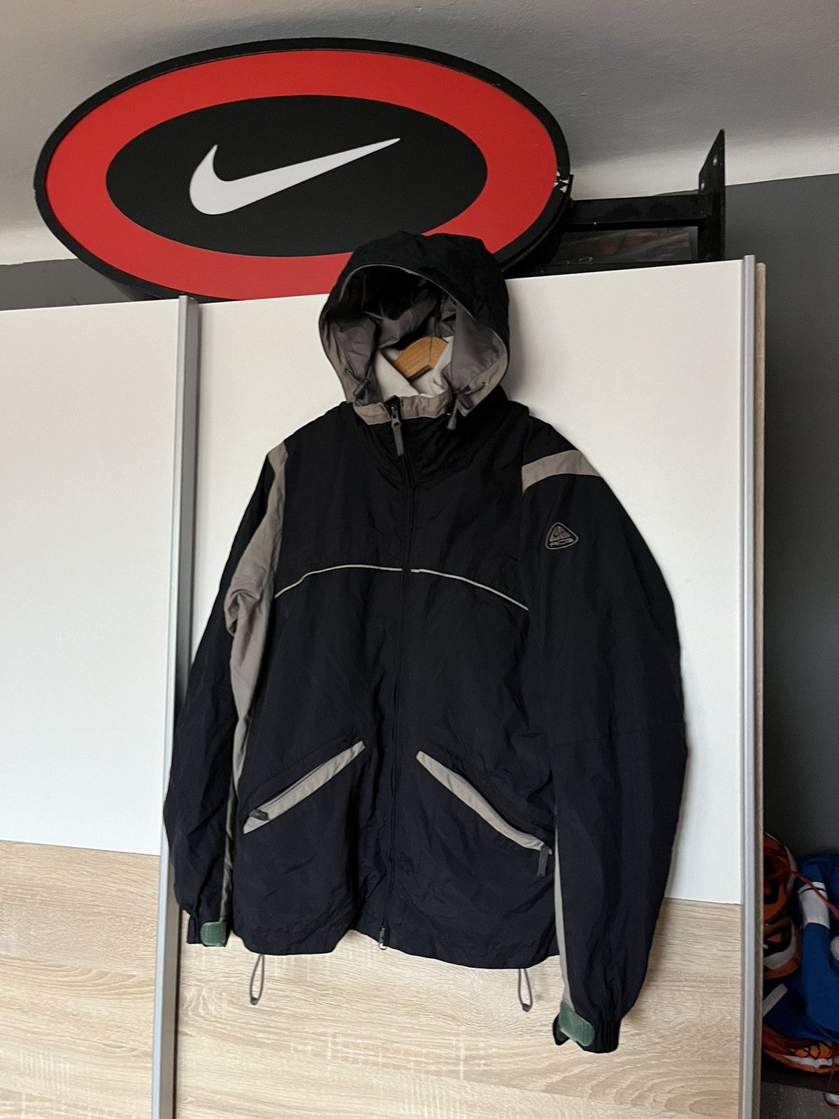2006年製 XL nike vtg ポリ ジャケット ステッチ Y2K ACG Vintage Y2K Nike ACG 3 Outer Layer Mesh Lined Ski Hiking