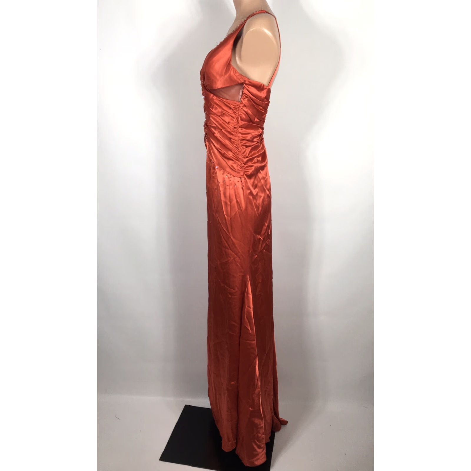 Vintage Alyce Designs Red Ruched Satin Illusion Beaded PROM Evening Gown  Dress Sz 6 | Grailed