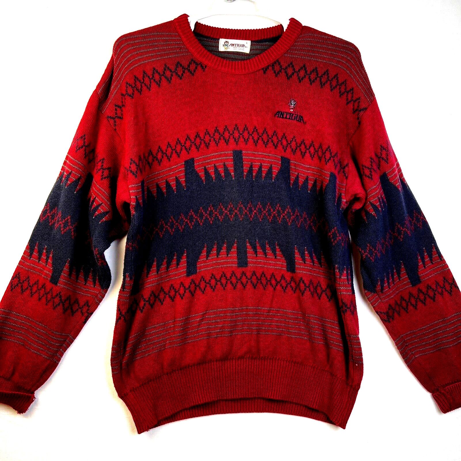 Other Antigua Sweater Vintage Men's Large Cotton Red Graphic Retro Size US L / EU 52-54 / 3 - 1 Thumbnail