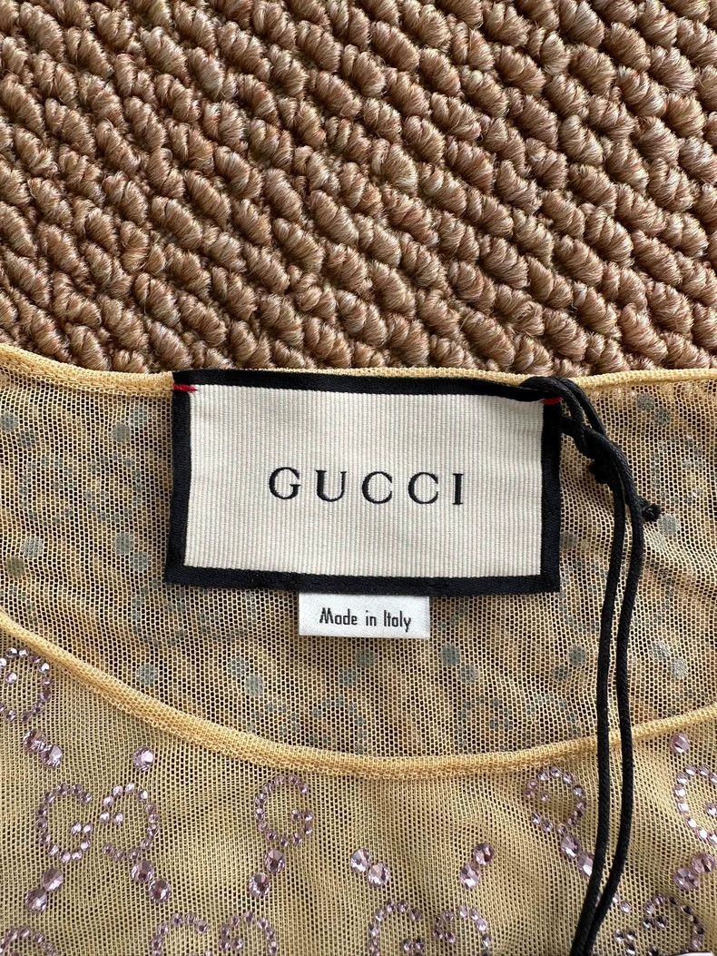 Gucci Gucci Double G crystal tulle round neck long sleeves Size XXS / US 00 / IT 34 - 8 Thumbnail