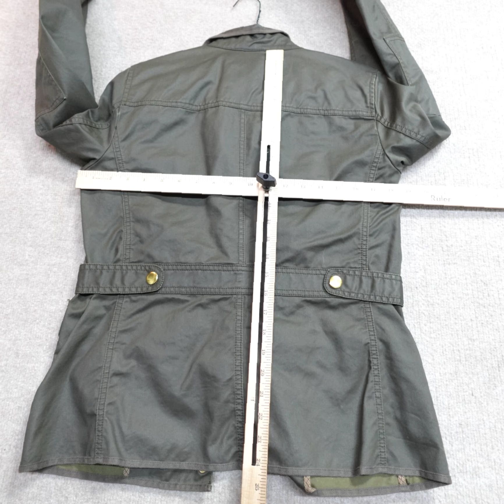 J.Crew J.CREW Women's Field Jacket M Green Storm Canvas Wool Waxed Military Coat Black? Size M / US 6-8 / IT 42-44 - 4 Thumbnail