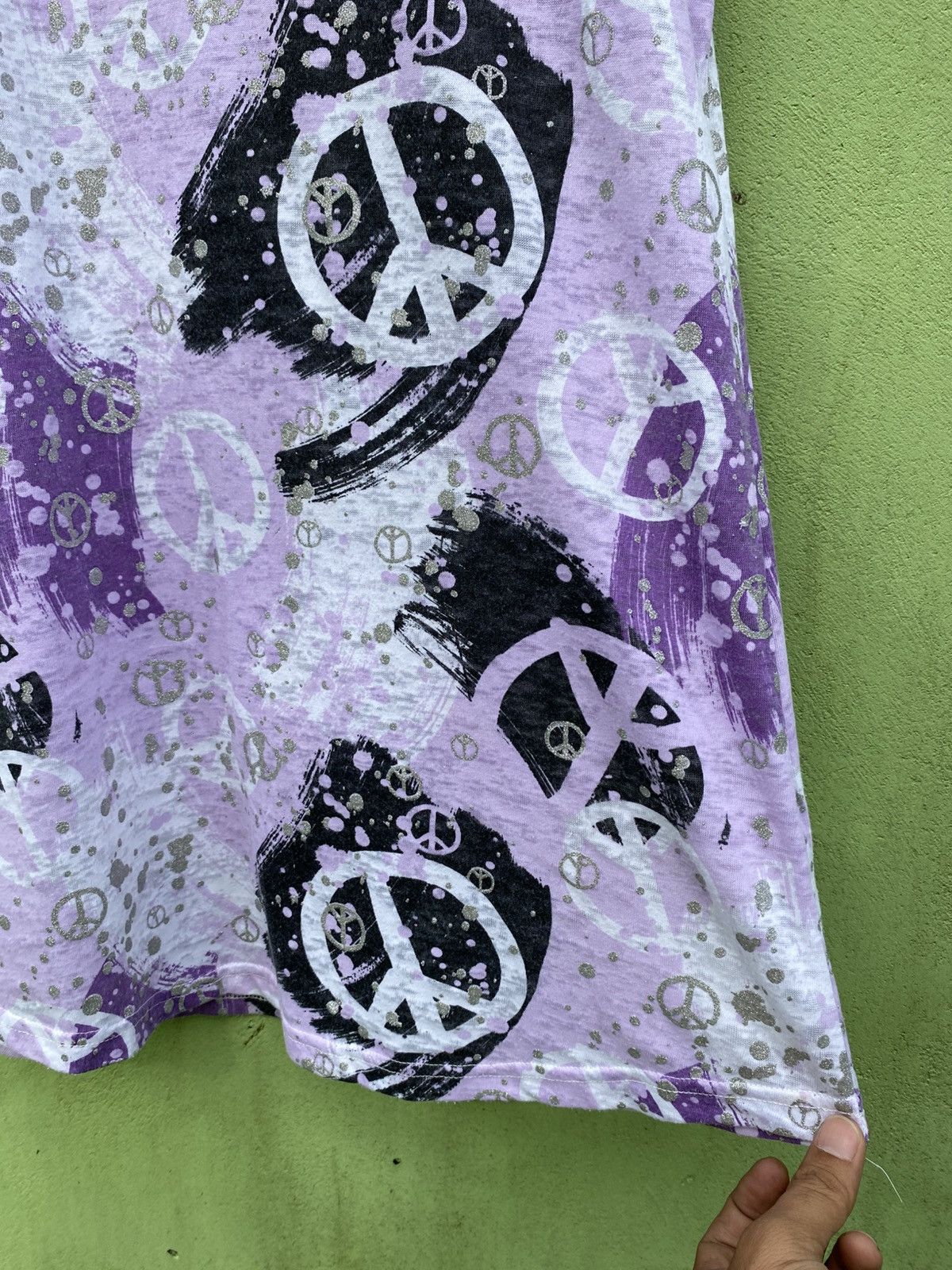 Japanese Brand Selly’s Vintage Purple Peace Tee Dress Y2K Grunge Aesthetic Size M / US 6-8 / IT 42-44 - 7 Thumbnail