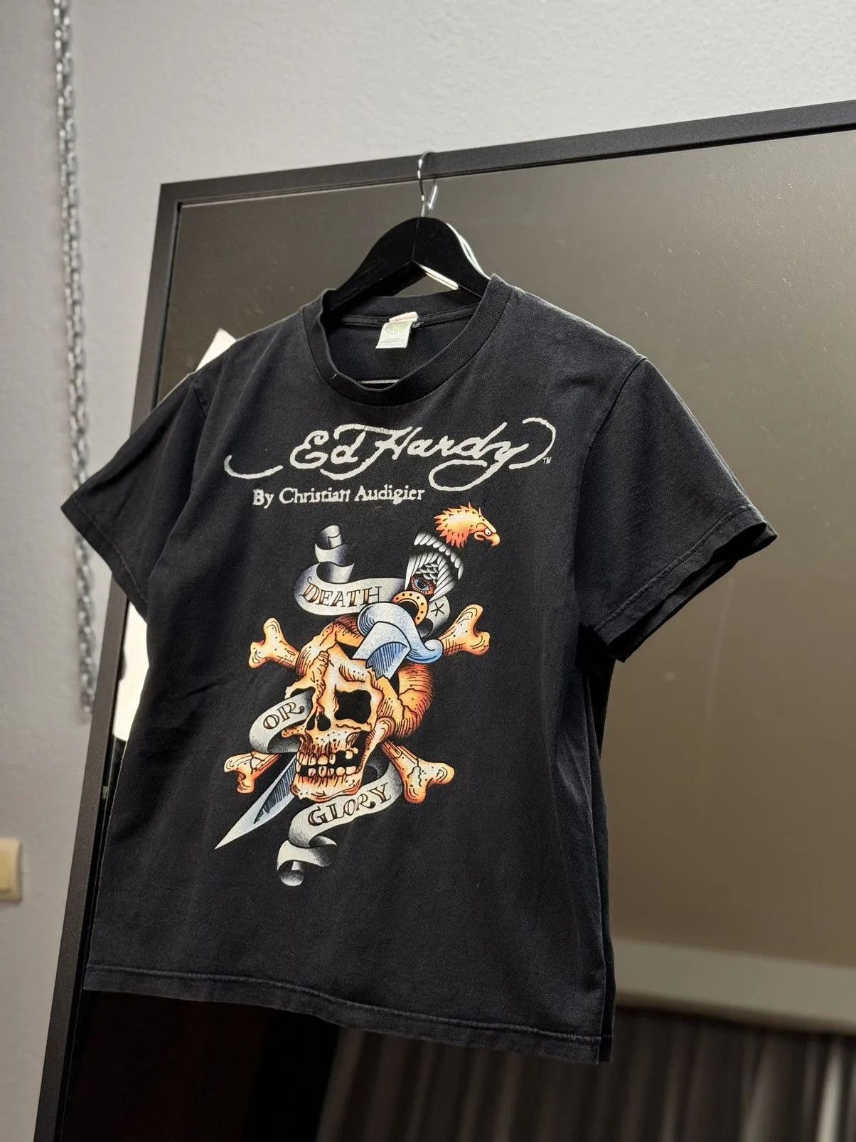 Ed Hardy × Vintage Vintage tee rare logo Ed Hardy women's skull brown size S Size S / US 4 / IT 40 - 3 Thumbnail