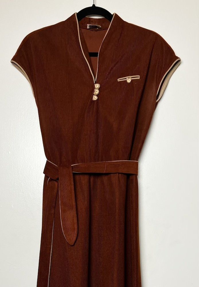 Nordstrom Vintage 1970's 2pcs. Brown Nordstom Town Square Dress w Belt Size S / US 4 / IT 40 - 13 Thumbnail
