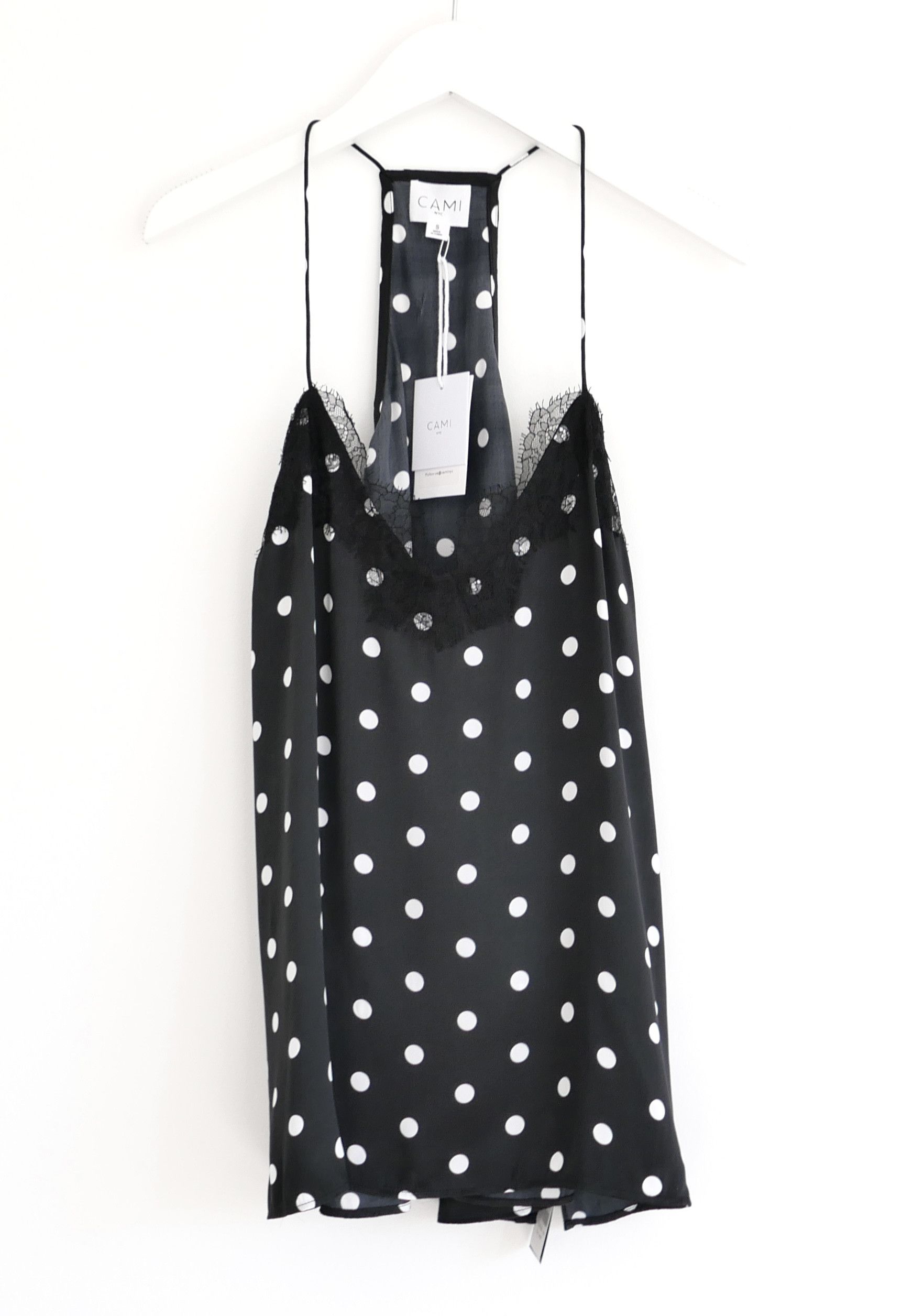 CAMI NYC Cami NYC The Racer Polka Dot Silk & Lace Cami Vest Size S / US 4 / IT 40 - 1 Thumbnail