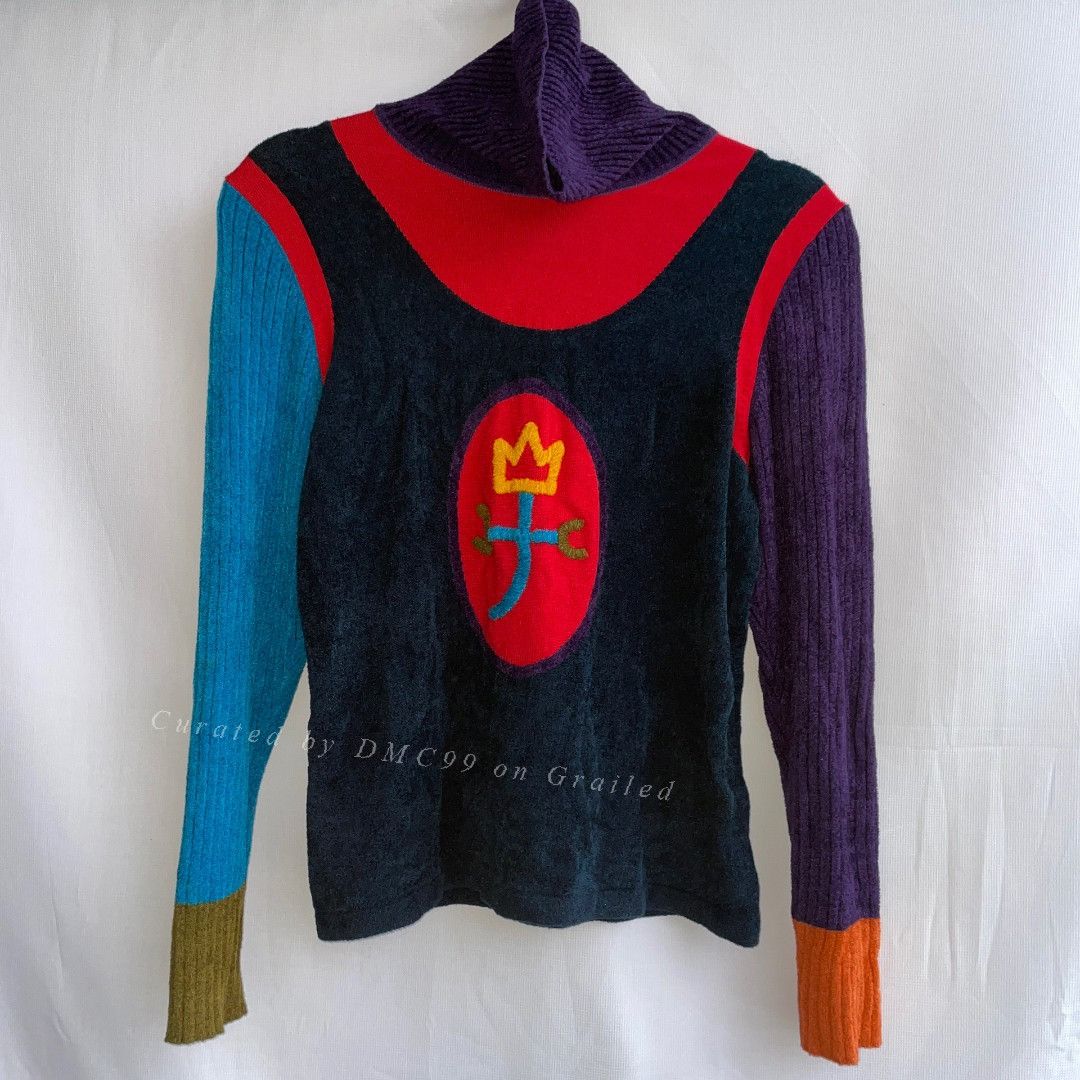Jean Charles De Castelbajac Castelbajac 1980s Colorblock Knit Sweater Size M / US 6-8 / IT 42-44 - 1 Thumbnail
