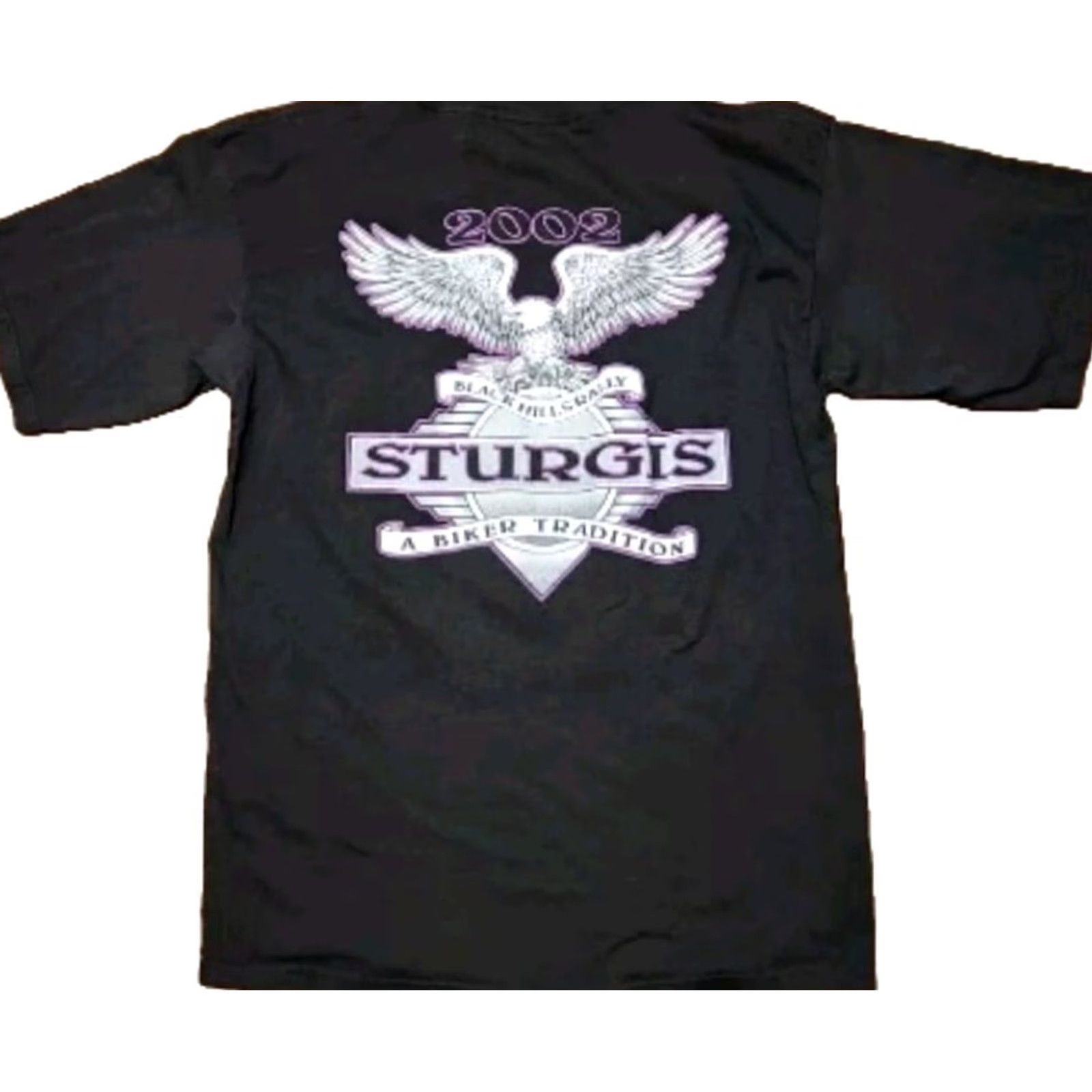 Vintage VINTAGE All Sport 2002 Sturgis SD T Shirt Mens L 62nd Annual Black Hills Rally Eagle Graphic Tee Black Shirt Mens L Size US L / EU 52-54 / 3 - 2 Thumbnail