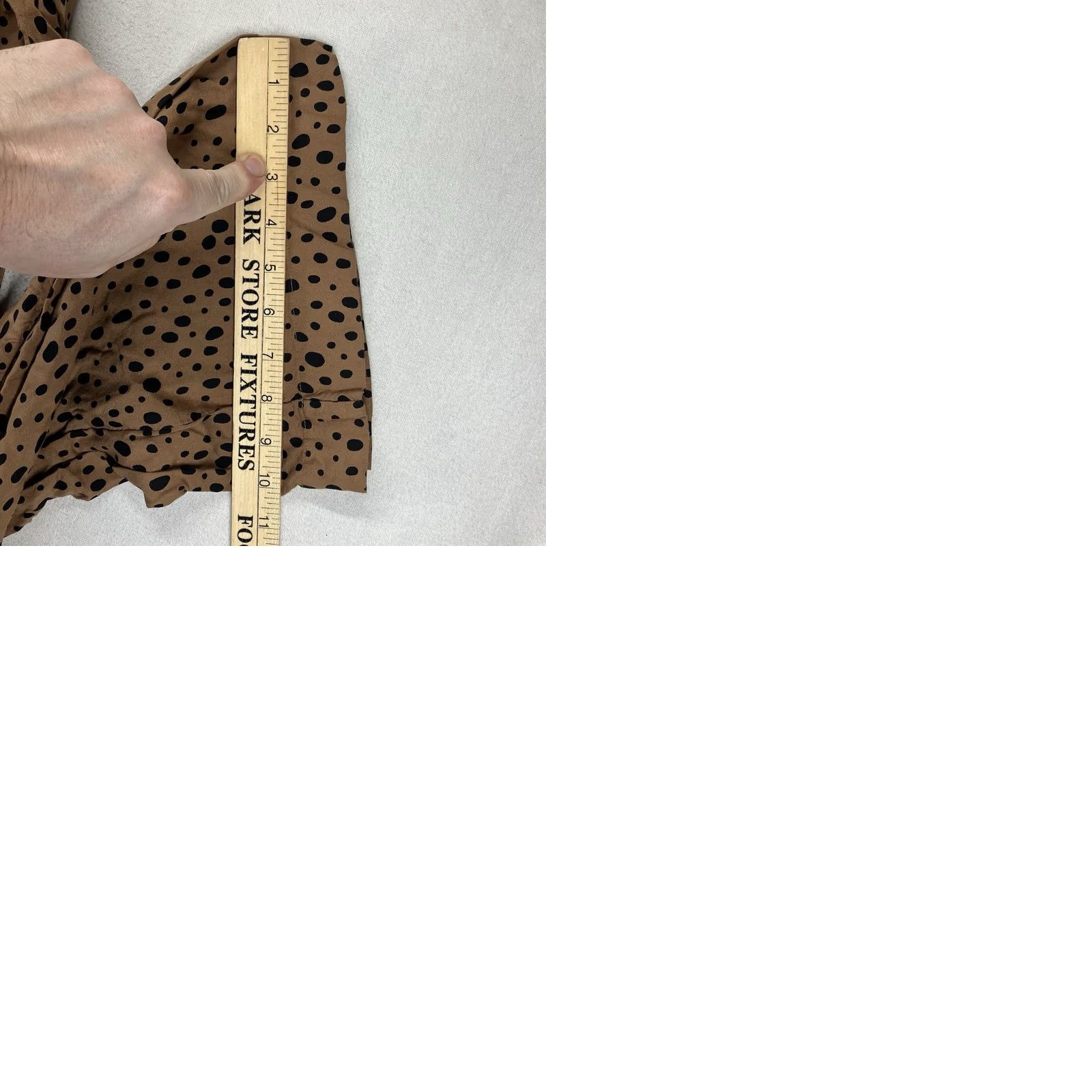 Abercrombie & Fitch Abercrombie & Fitch Women's Pants Wide-Leg High Waist Belted Chiffon Viscose Leopard Dots XS Brown Polka Dot 90s Bohemian City Festival Casual Size 26" / US 2 / IT 38 - 10 Thumbnail