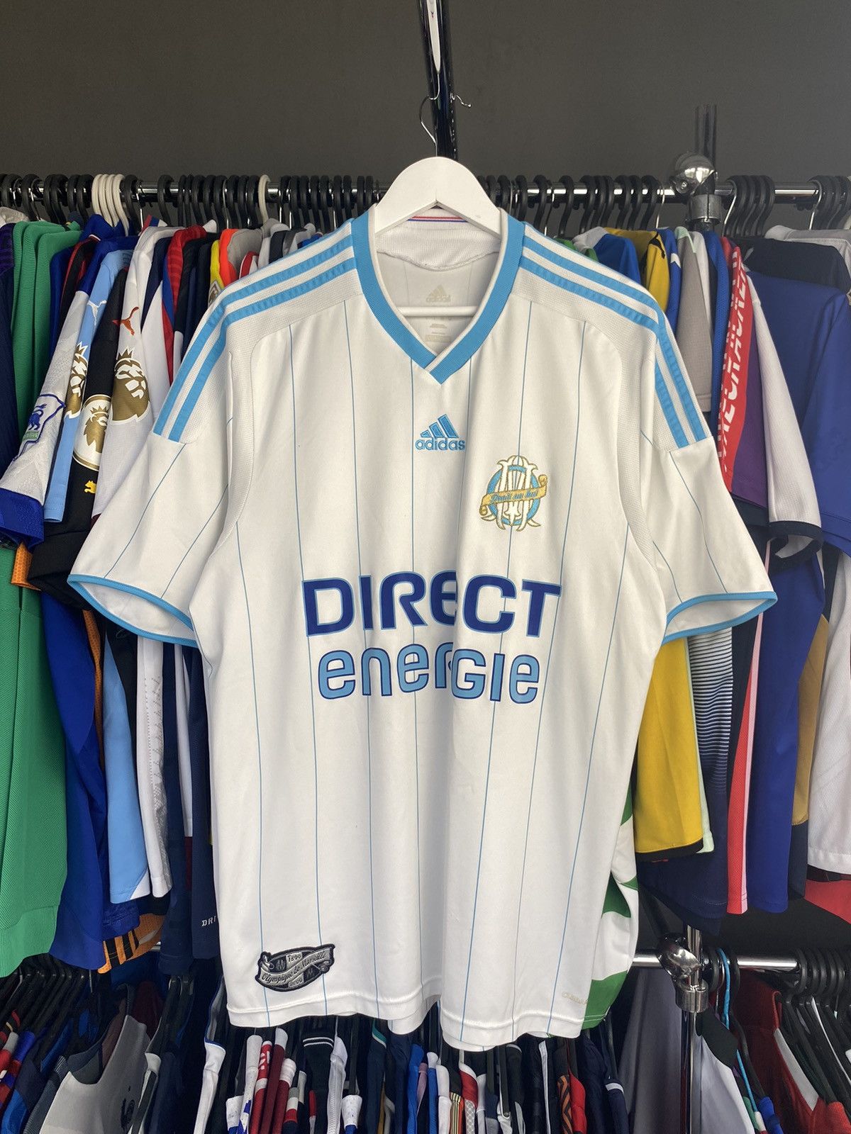 2009/10 ADIDAS OLYMPIQUE MARSEILLE SOCCER FOOTBALL JERSEY