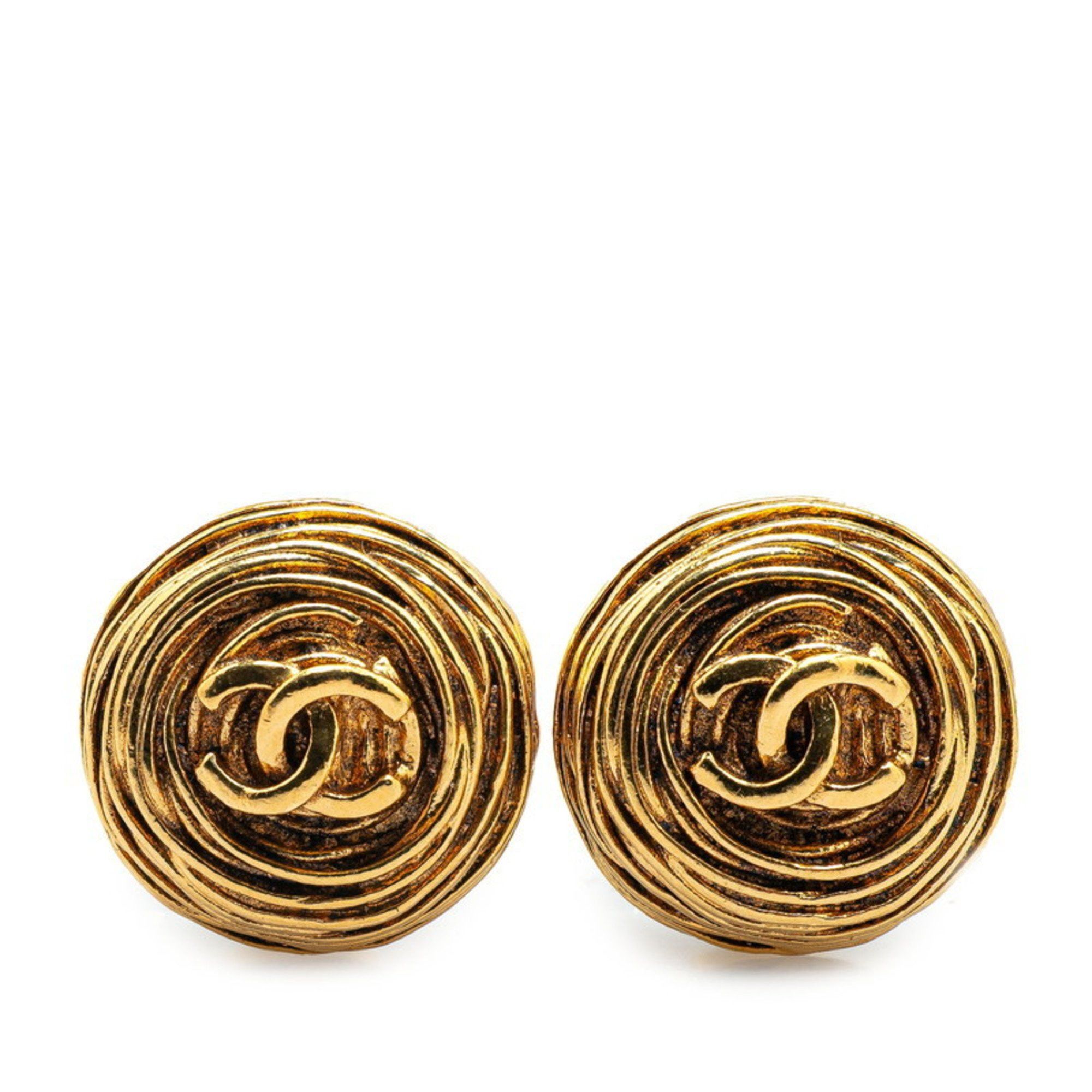 Chanel Chanel Coco Mark Earrings Gold Plated Women's CHANEL Size ONE SIZE - 1 Thumbnail