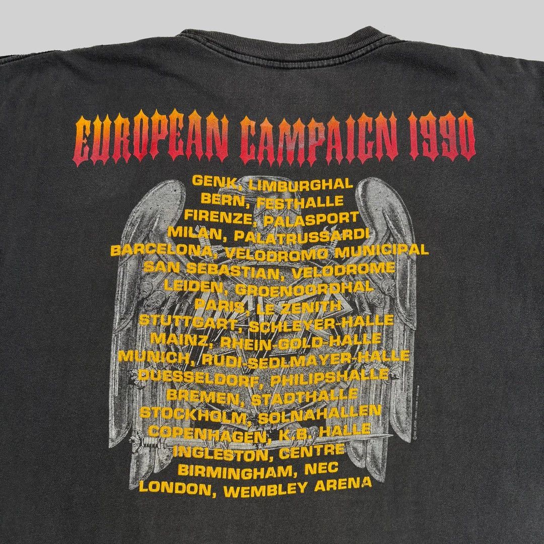 Band Tees Slayer 1990 90s Vintage European Campaign Band Tour T-Shirt Size US XL / EU 56 / 4 - 5 Thumbnail