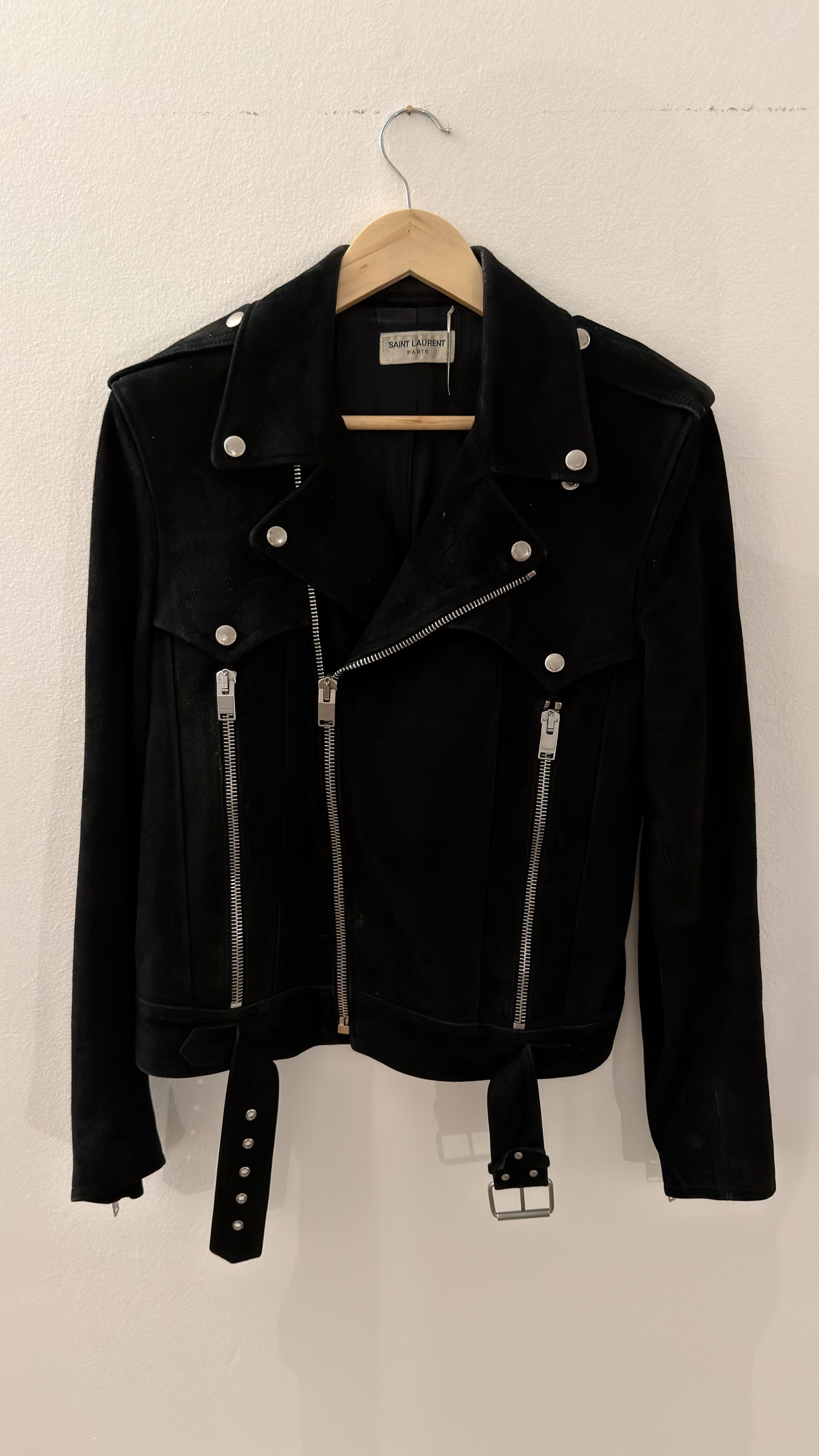 Saint Laurent Paris Hedi Era Suede Biker Jacket Size US S / EU 44-46 / 1 - 1 Thumbnail