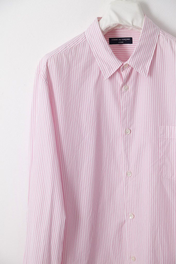 Comme des Garcons Homme 2008 pink striped shirt Size 40R - 2 Thumbnail