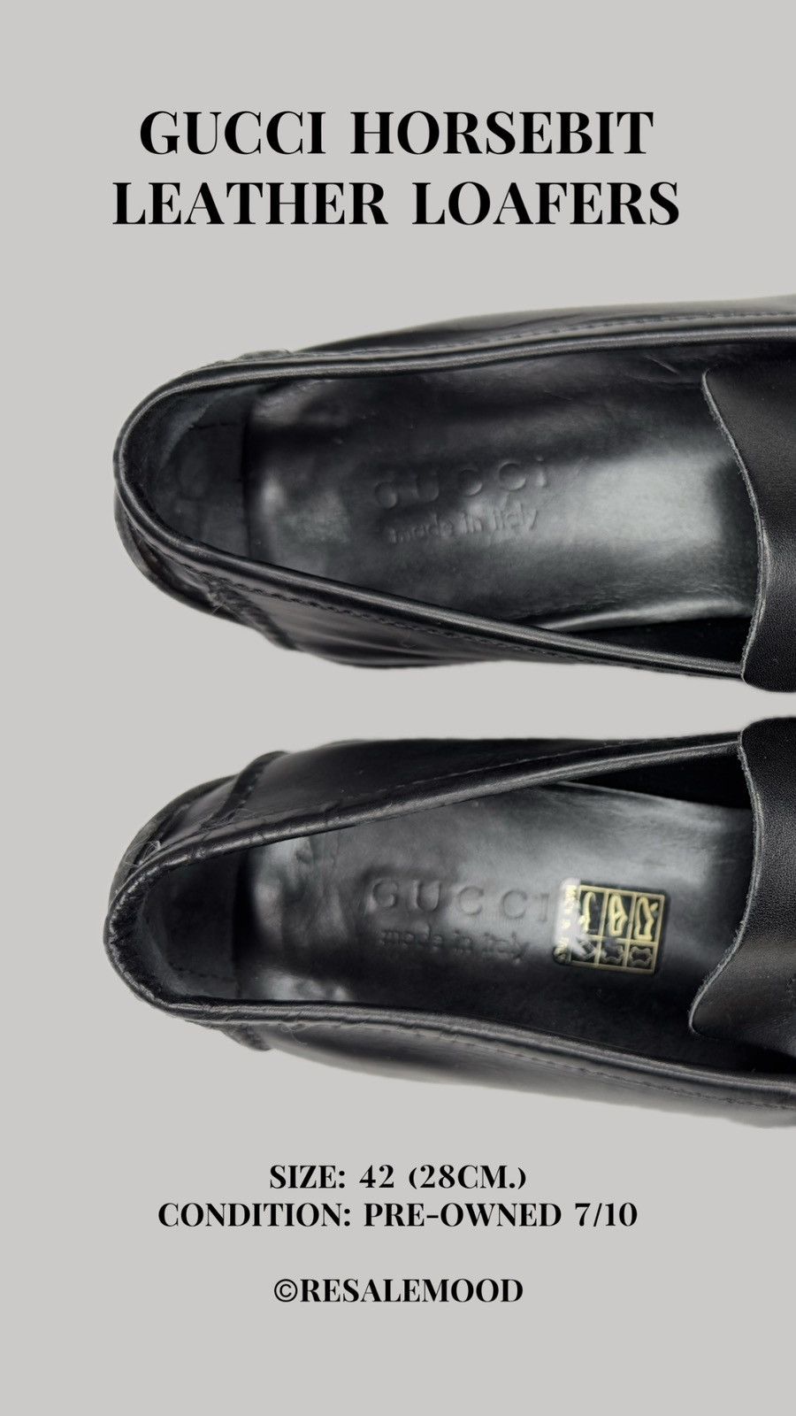 Gucci × Leather × Vintage Gucci Horsebit Loafers 42 Black  display picture 3
