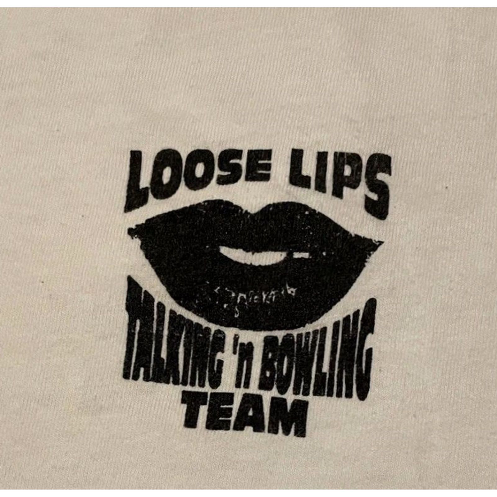 Vintage VINTAGE 90s Loose Lips Bowling Team Faded Shirt S USA Funny Bar Grunge 80s Shirt Mens Black? Size US S / EU 44-46 / 1 - 4 Thumbnail
