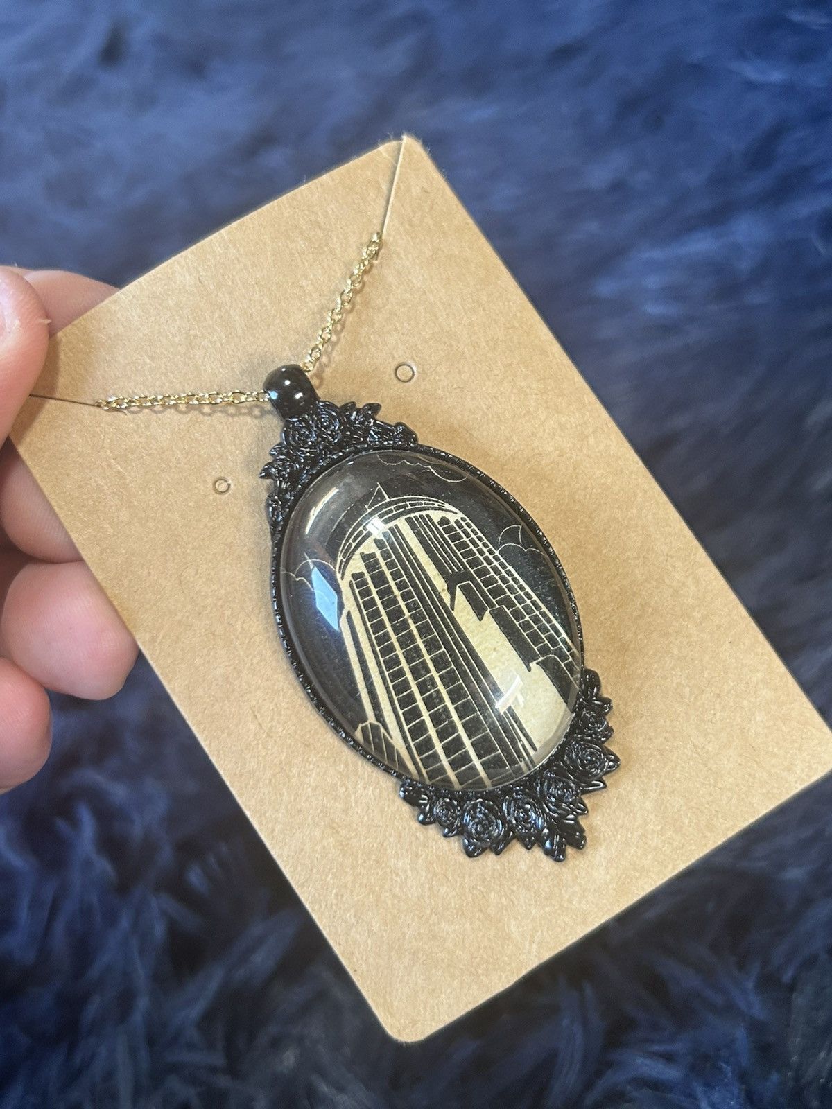 Handmade Handcrafted rare 1930s Empire State Bldg matchbook necklace Size ONE SIZE - 1 Thumbnail
