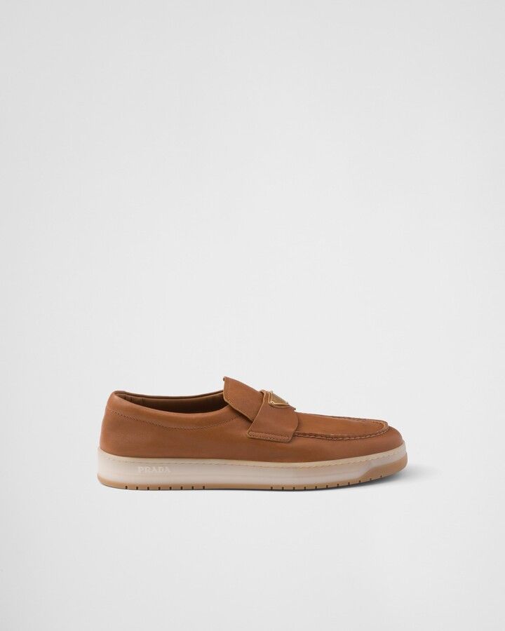 Prada o1mt1gz0225 Nappa Loafers in Brown Size US 12 / EU 45 - 1 Thumbnail