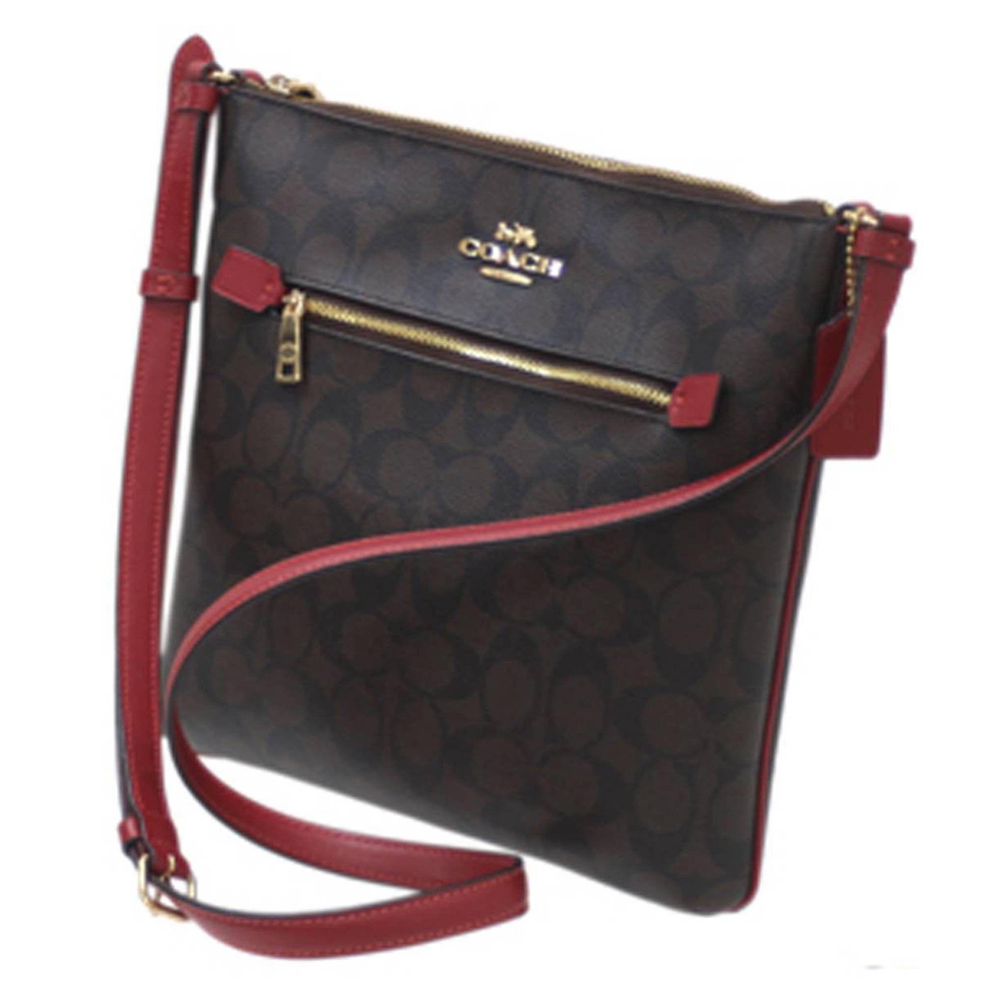 image of Coach Luxury Signature Rowan File Bag Shoulder Fc1554 in Brown, Women's