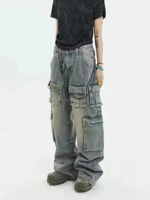 Japanese Brand y2k baggy cargo hiphop faded pants Size US 32 / EU 48 - 3 Thumbnail