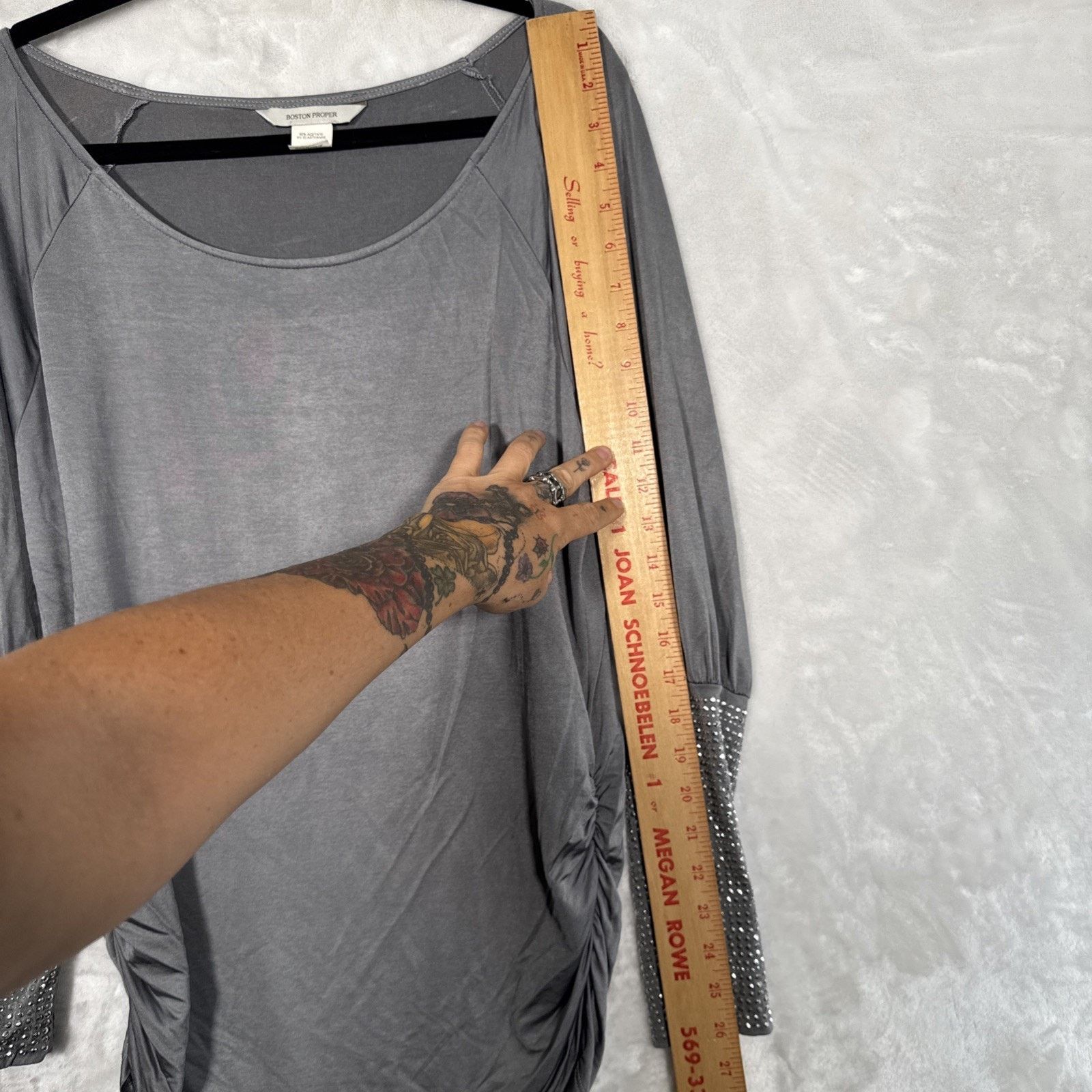 Boston Proper Sm Boston Proper Silver Long Top/Bodycon Dress Rhinestone Size S / US 4 / IT 40 - 6 Thumbnail