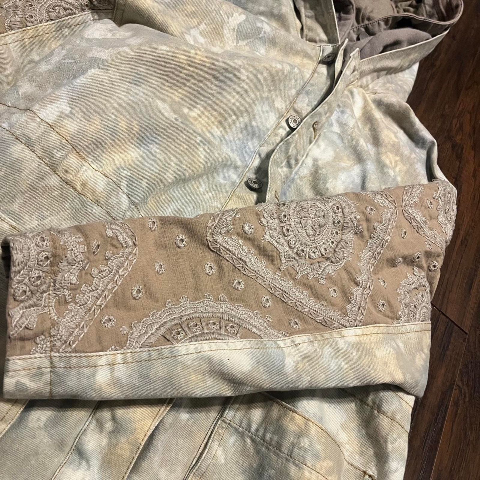 Free People Free People Layered Tie Dye Parka Embroidered Coat Size L / US 10 / IT 46 - 2 Thumbnail