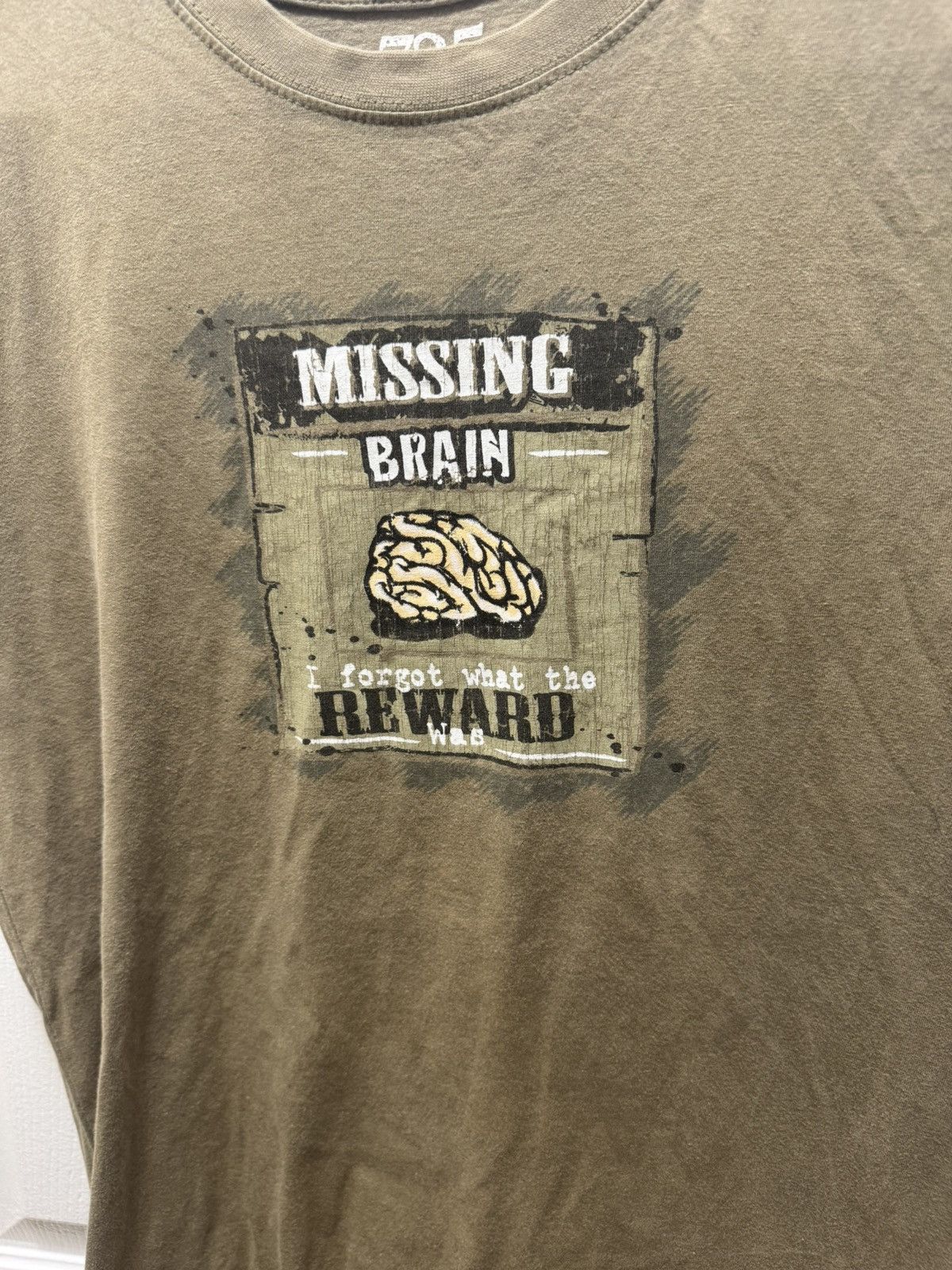Vintage 725 Vintage Missing Brain 2000s Funny Graphic Distressed Size US S / EU 44-46 / 1 - 3 Thumbnail