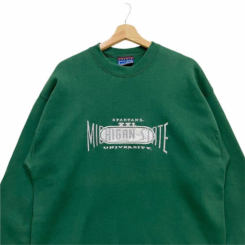 Vintage Vintage Michigan State University Spartan Sweatshirt Size US L / EU 52-54 / 3 - 2 Thumbnail
