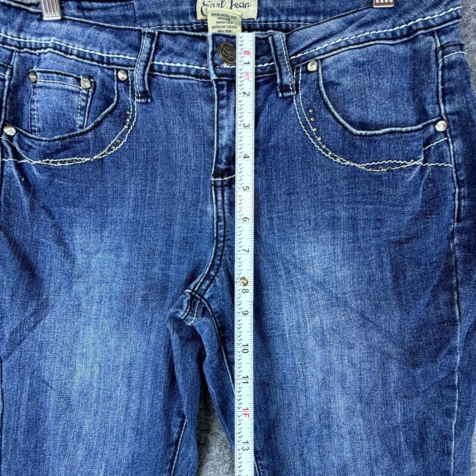 Earl Jeans Earl Jean Jeans Womens 6P Blue Y2K Denim Stretch Embellished Size 30" / US 8 / IT 44 - 8 Thumbnail