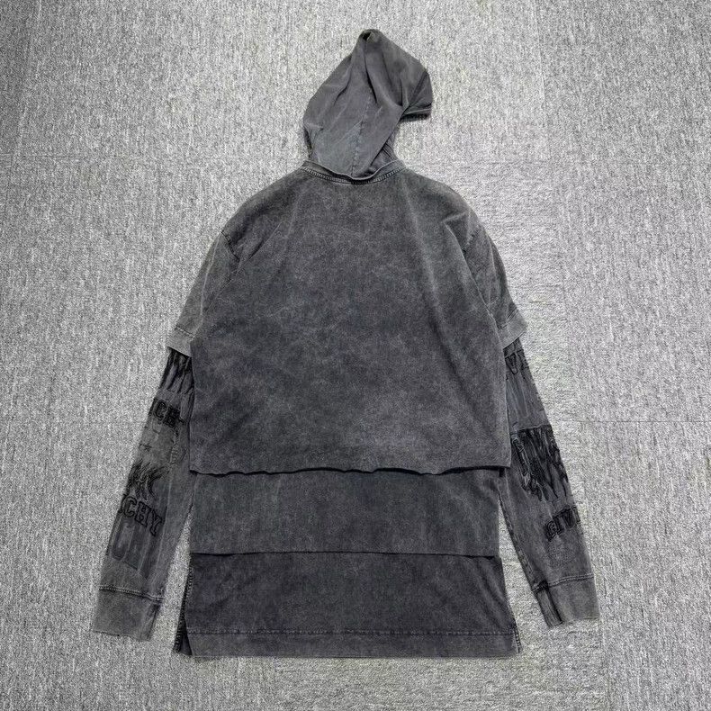 Givenchy Givenchy Washed Distressed Three Patch Hoodie Size US M / EU 48-50 / 2 - 3 Thumbnail