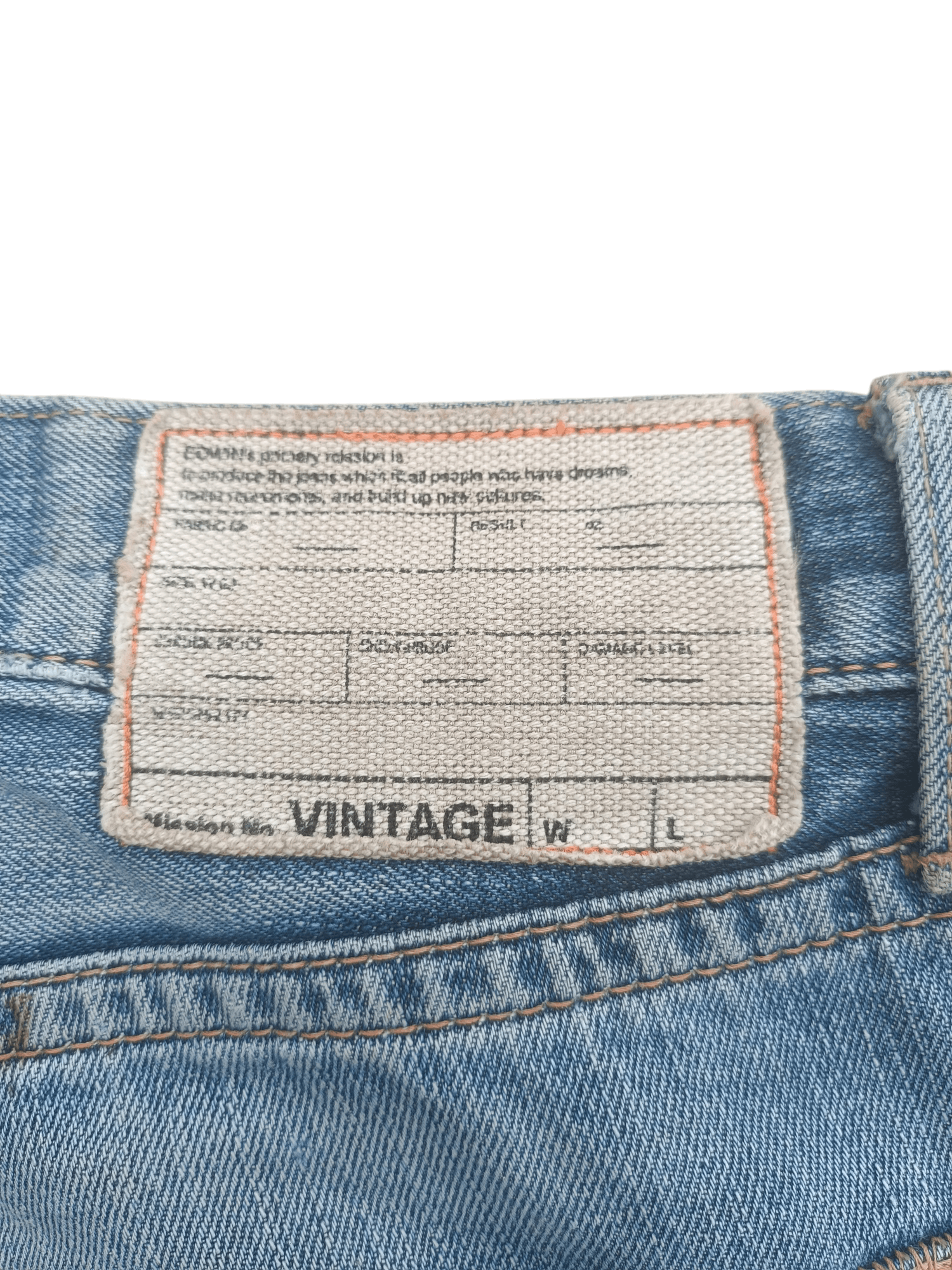 Edwin × Vintage EDWIN VINTAGE ORANGE TAB DISTRESSED SELVEDGE DENIM E197 Size US 32 / EU 48 - 20 Thumbnail